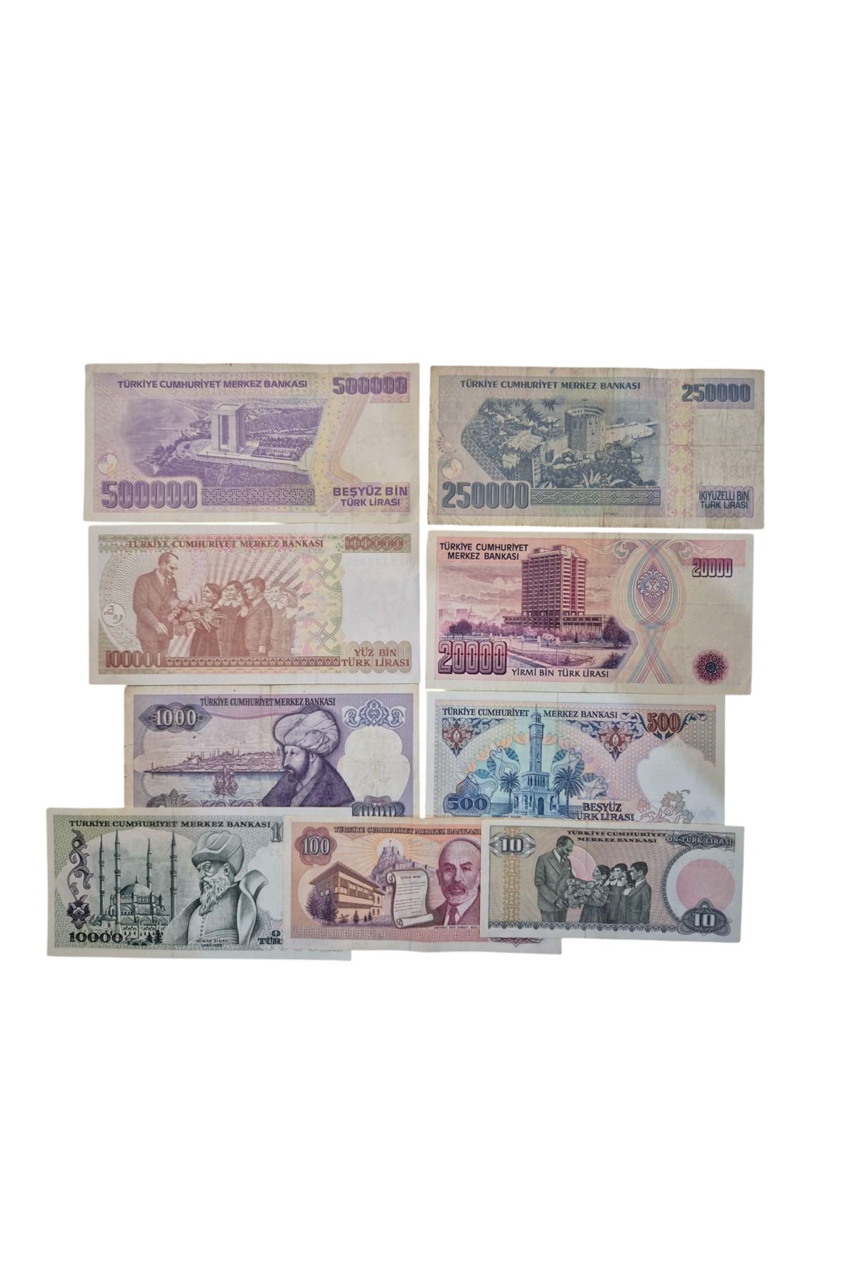 Koleksiyon 7.EMİSYON 9 ADET KAĞIT PARA