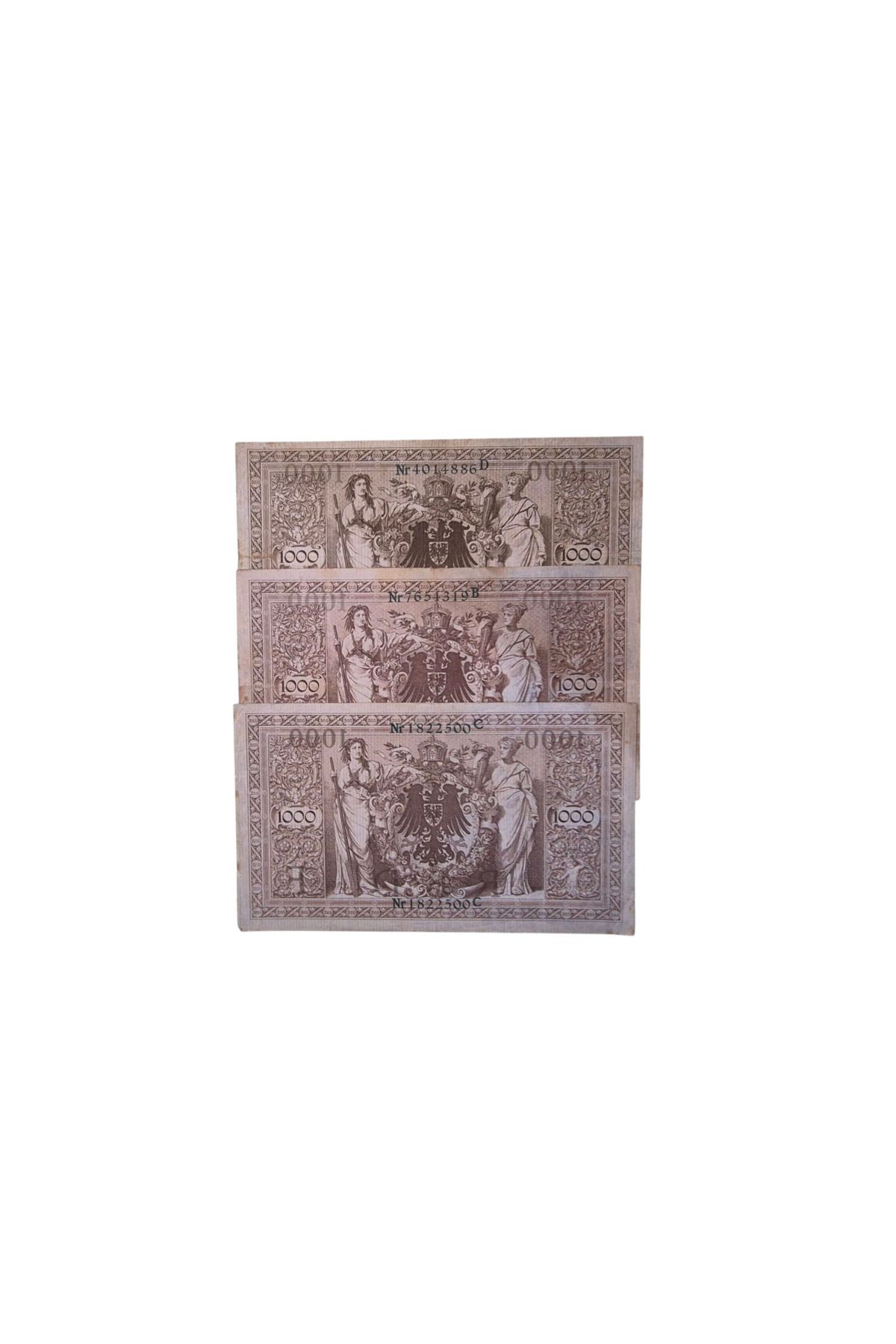 Koleksiyon 1910 YILI BİN MARK 3 ADET LOT