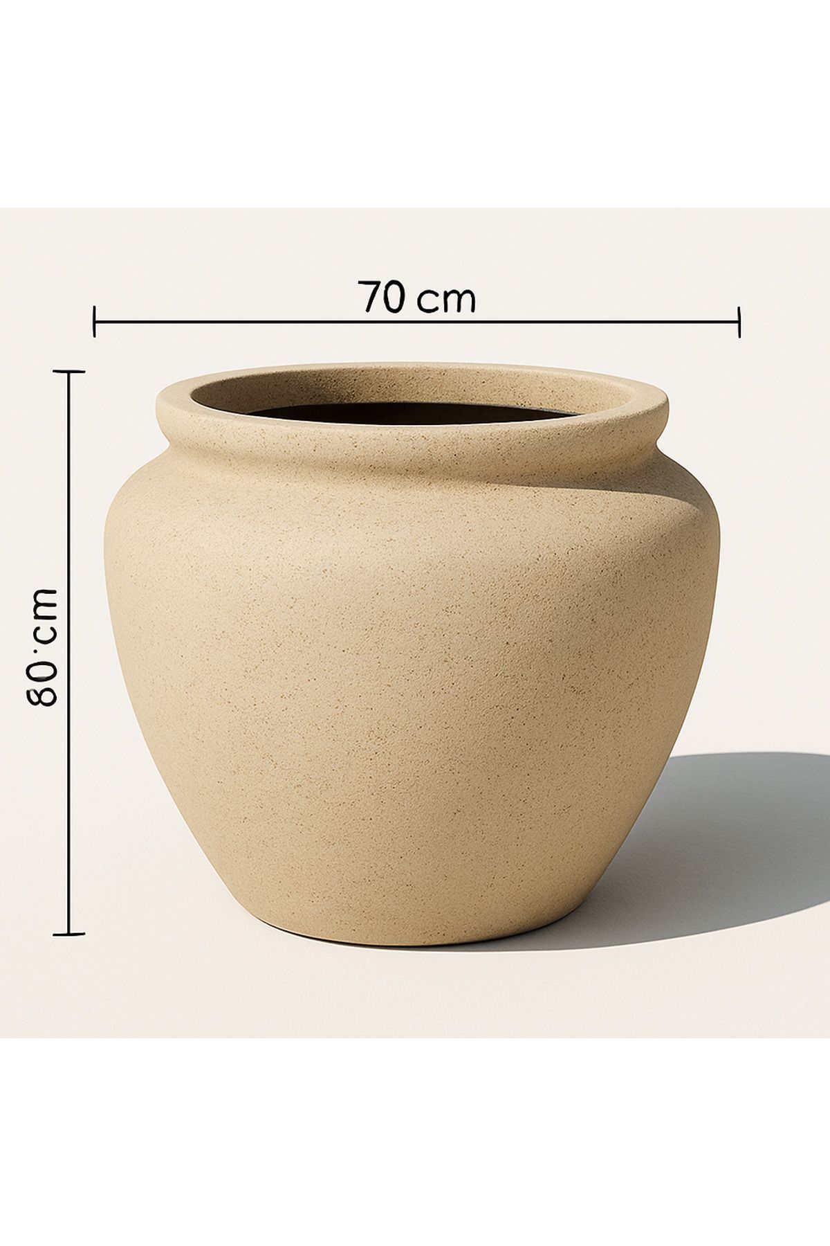 Hobitarım Büyük Beton Saksı 70x60cm