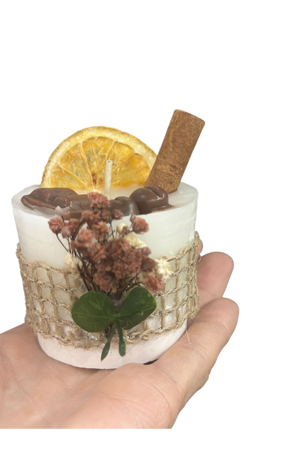 magnocandles Dekoratif kahve yanı sunumluk hediyelik 6x6 cm 2 adet mum