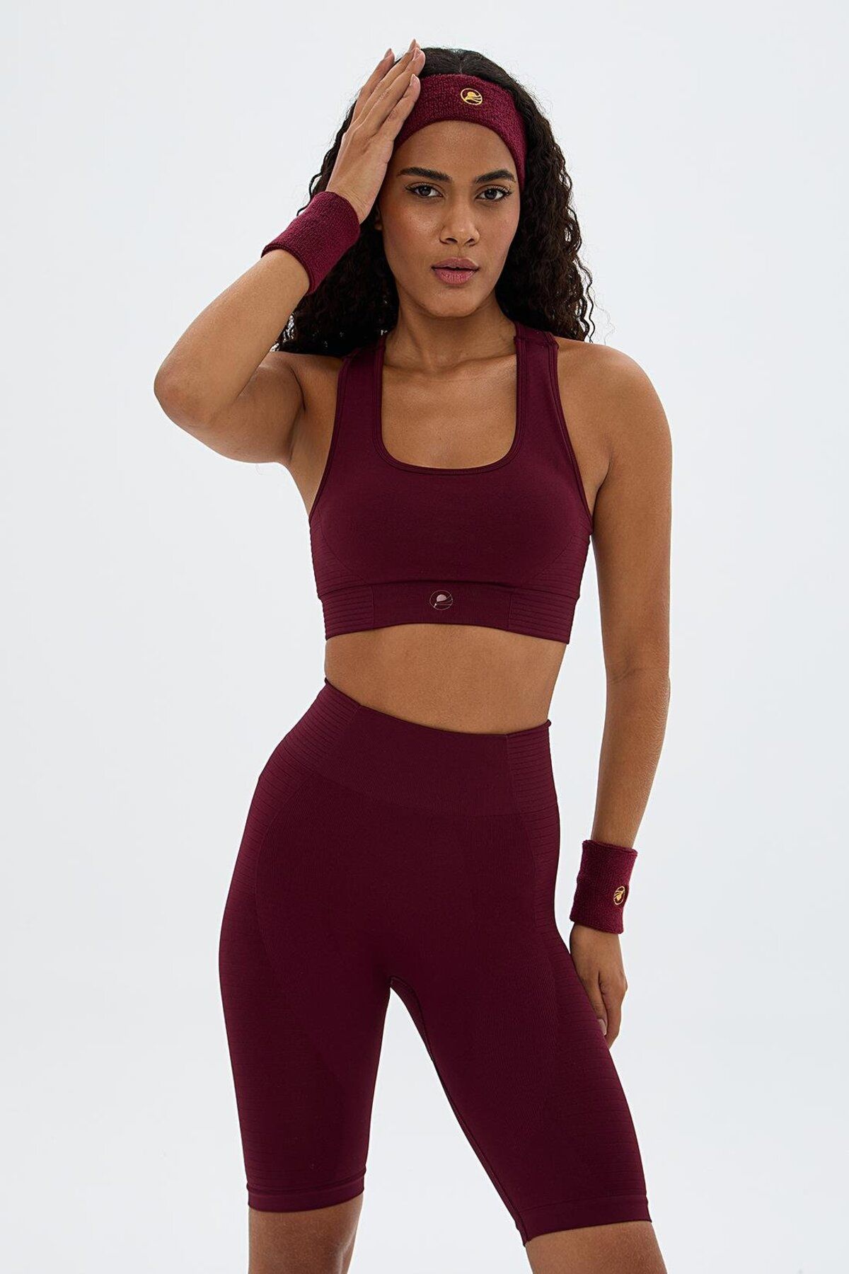 Oishii Sakura Çift Kat Spor Bra Bordo