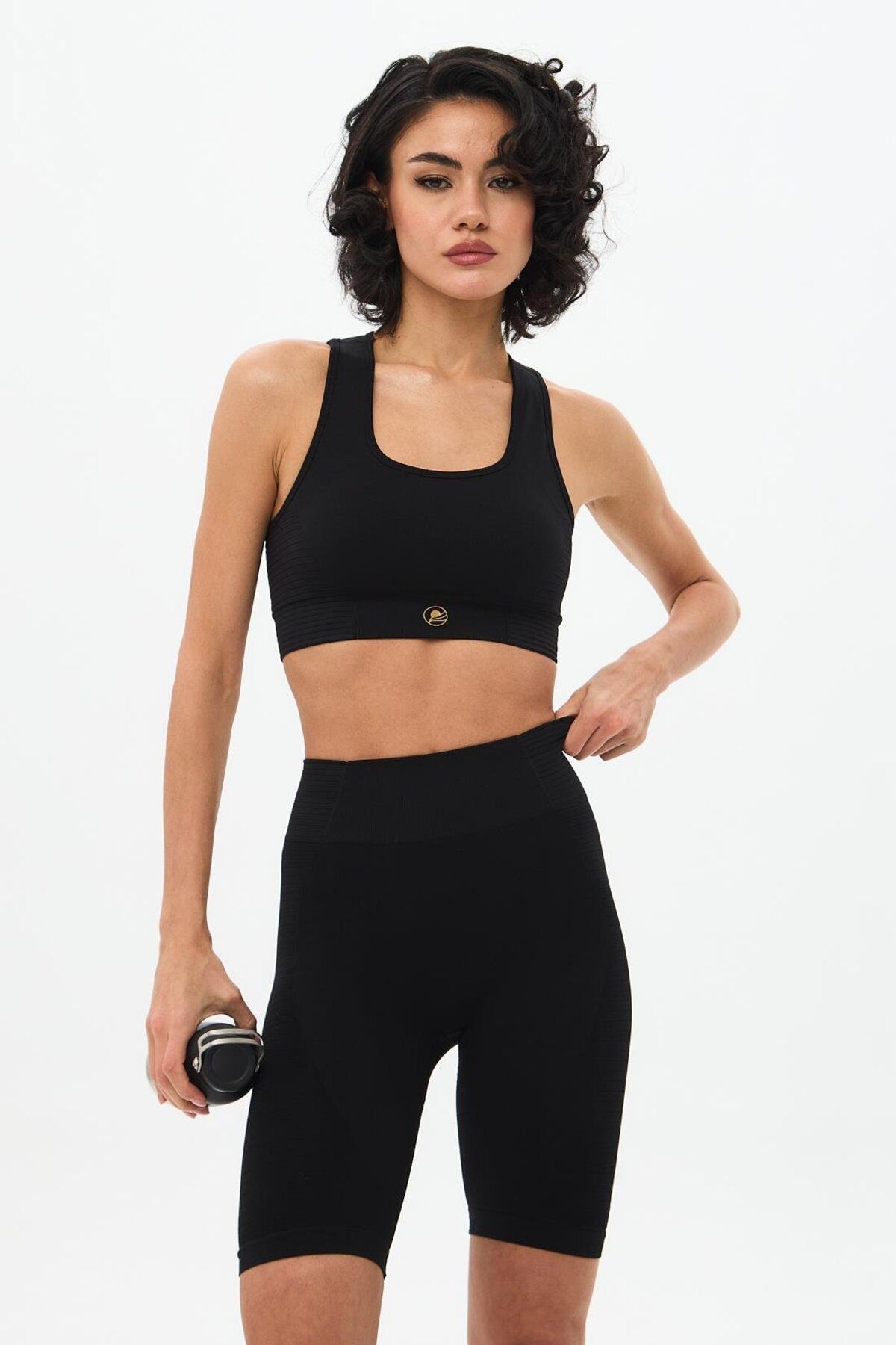 Oishii Sakura Çift Kat Spor Bra Siyah