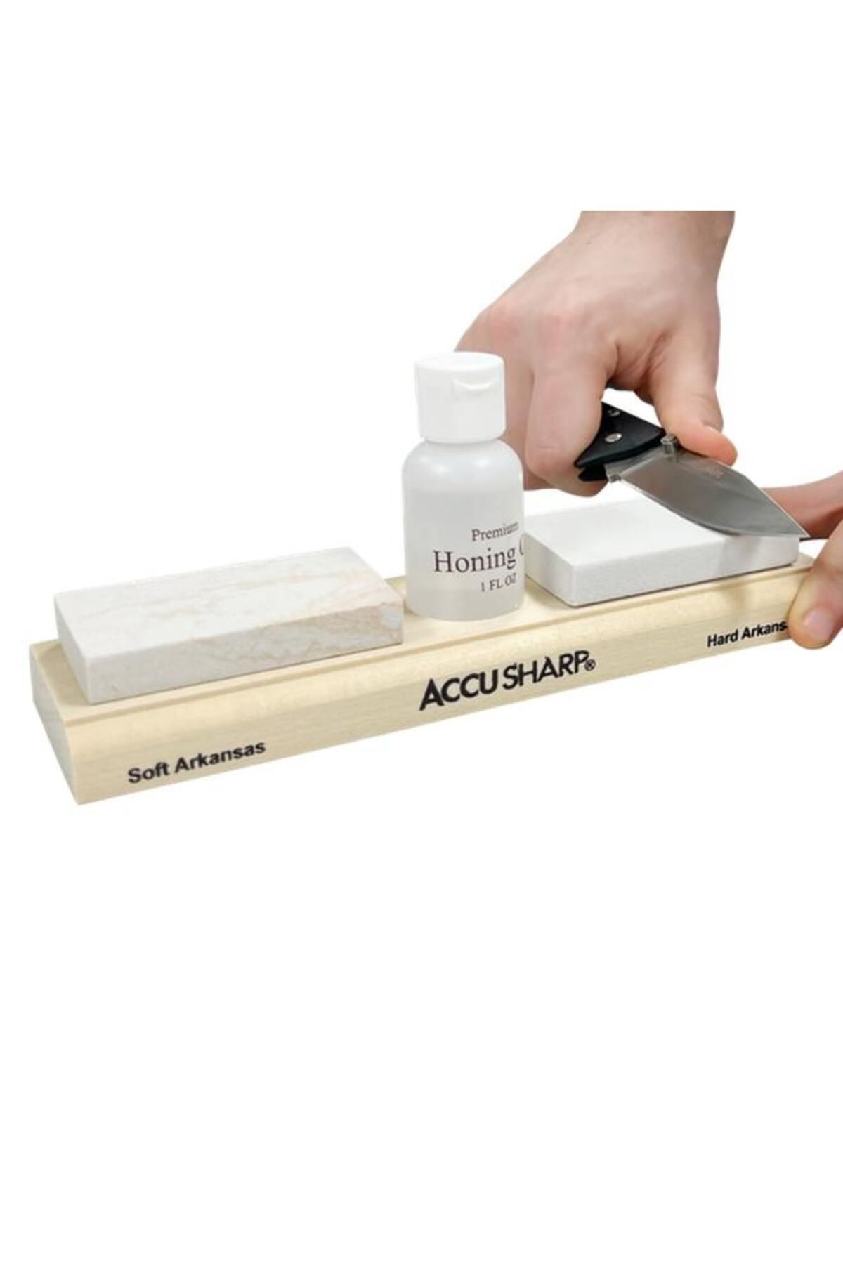 Generic-مجموعة شحذ السكاكين AccuSharp سهلة الاستخدام مع حجرين للشحذ وزيت الشحذ، متعددة الألوان (متعددة الألوان) 1