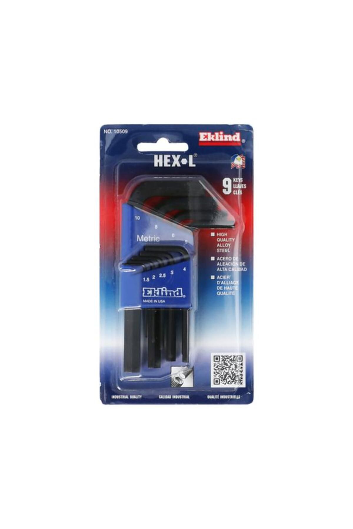 Generic-Eklind 9-Piece Hex-L Key Allen Wrench Set Black 1