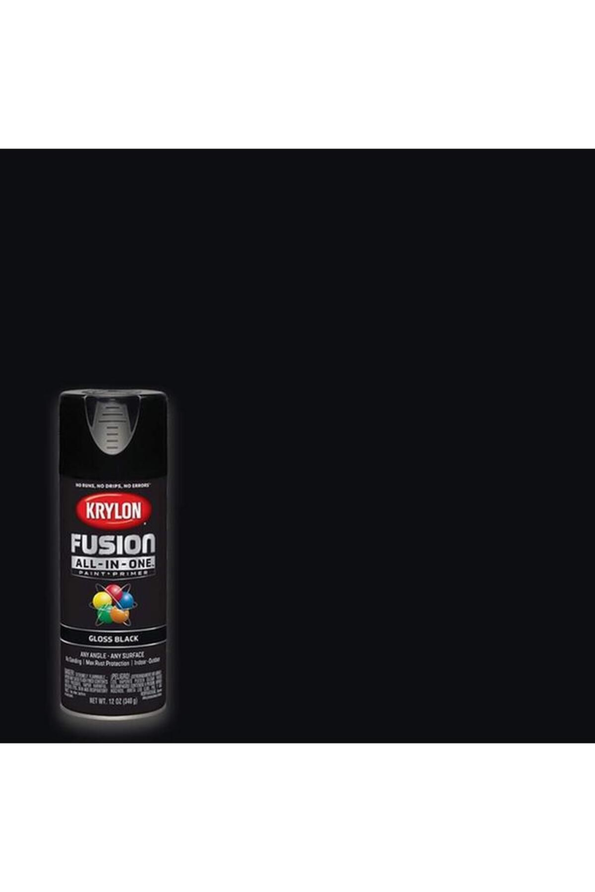 Generic-KRYLON Rust Resistant Fusion All-In-One Spray Paint and Primer Gloss Black 12oz K02702007 4