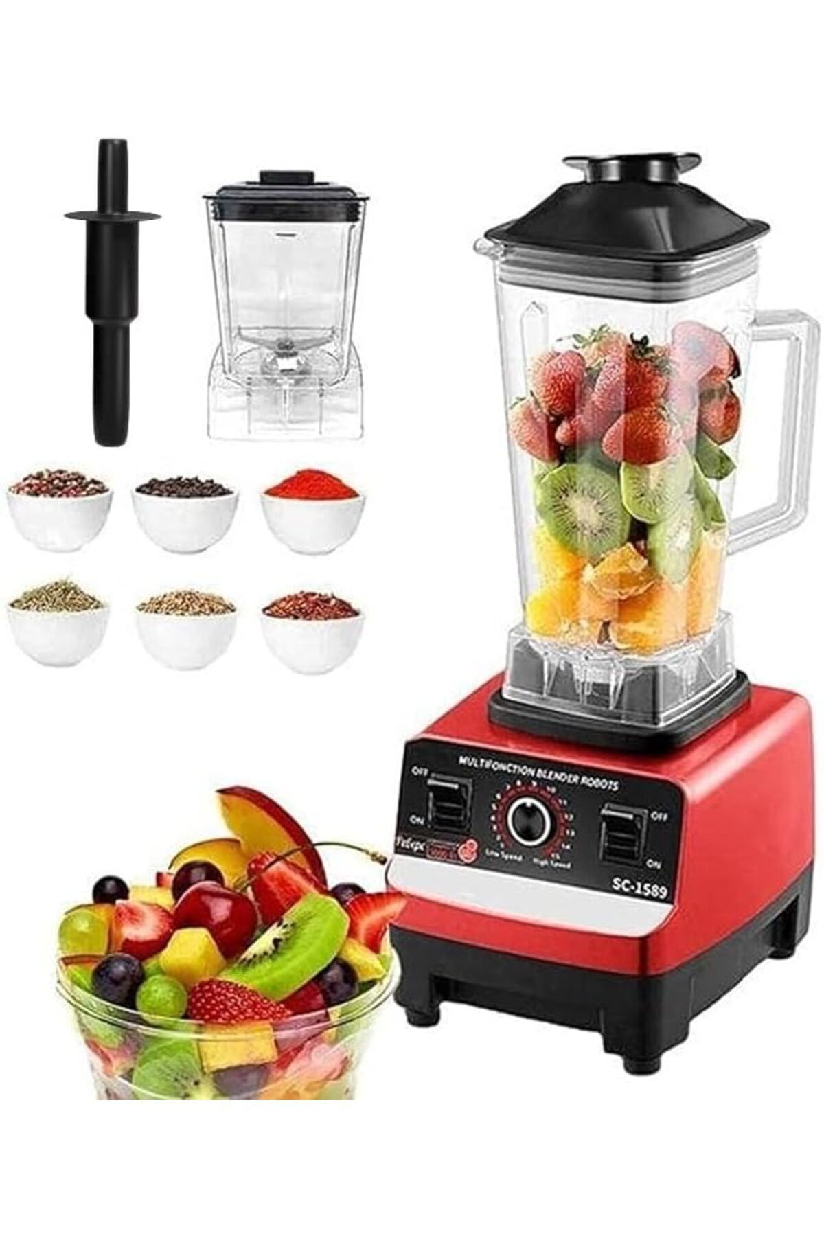 Other-2 in 1 Multipurpose Blender 2L Blending Jug 300g Grinding Jar Powerful Motor, 15 Speed 1