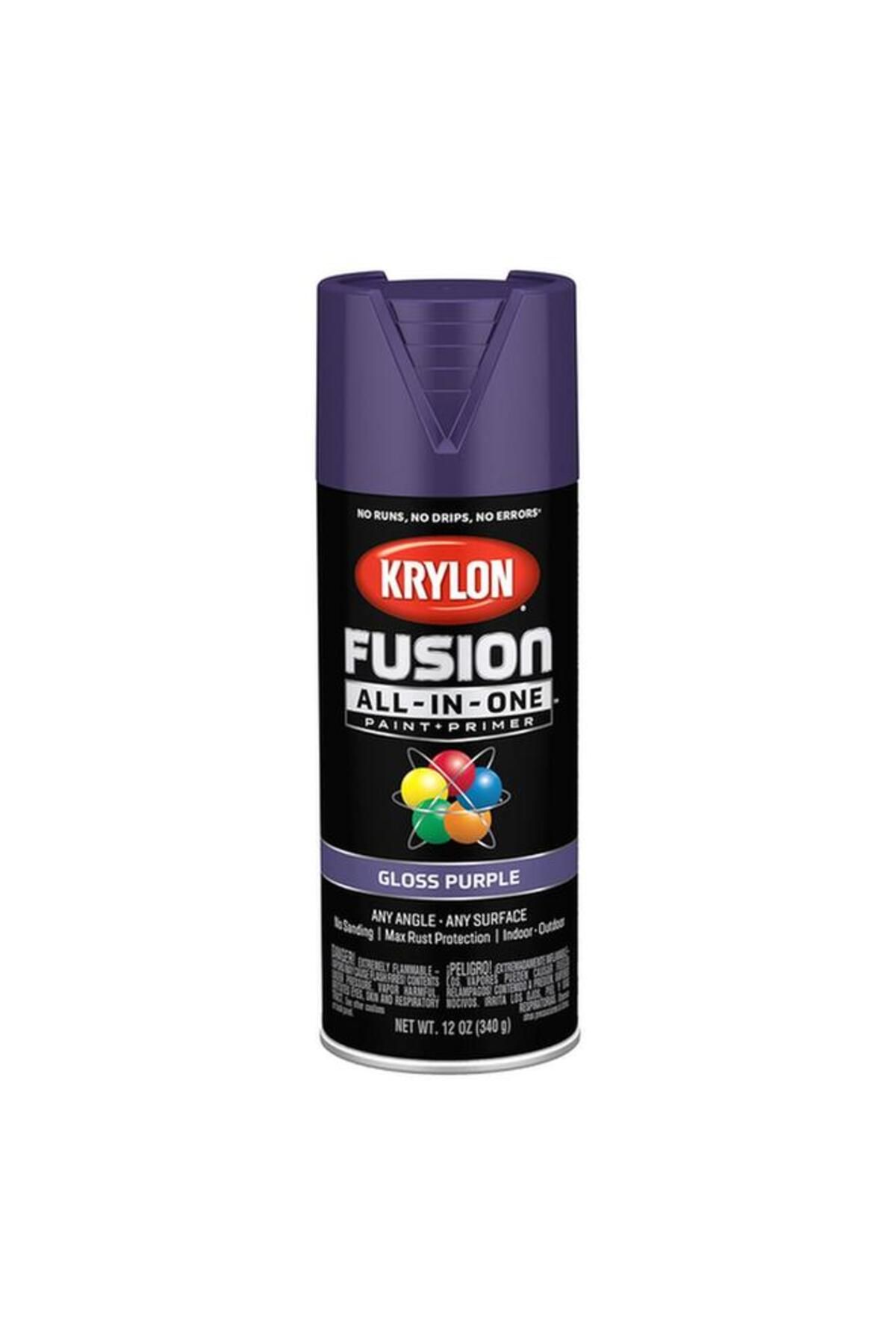 Generic-KRYLON Rust Resistant Fusion All-In-One Spray Paint and Primer Gloss Purple 12oz K02719007 2