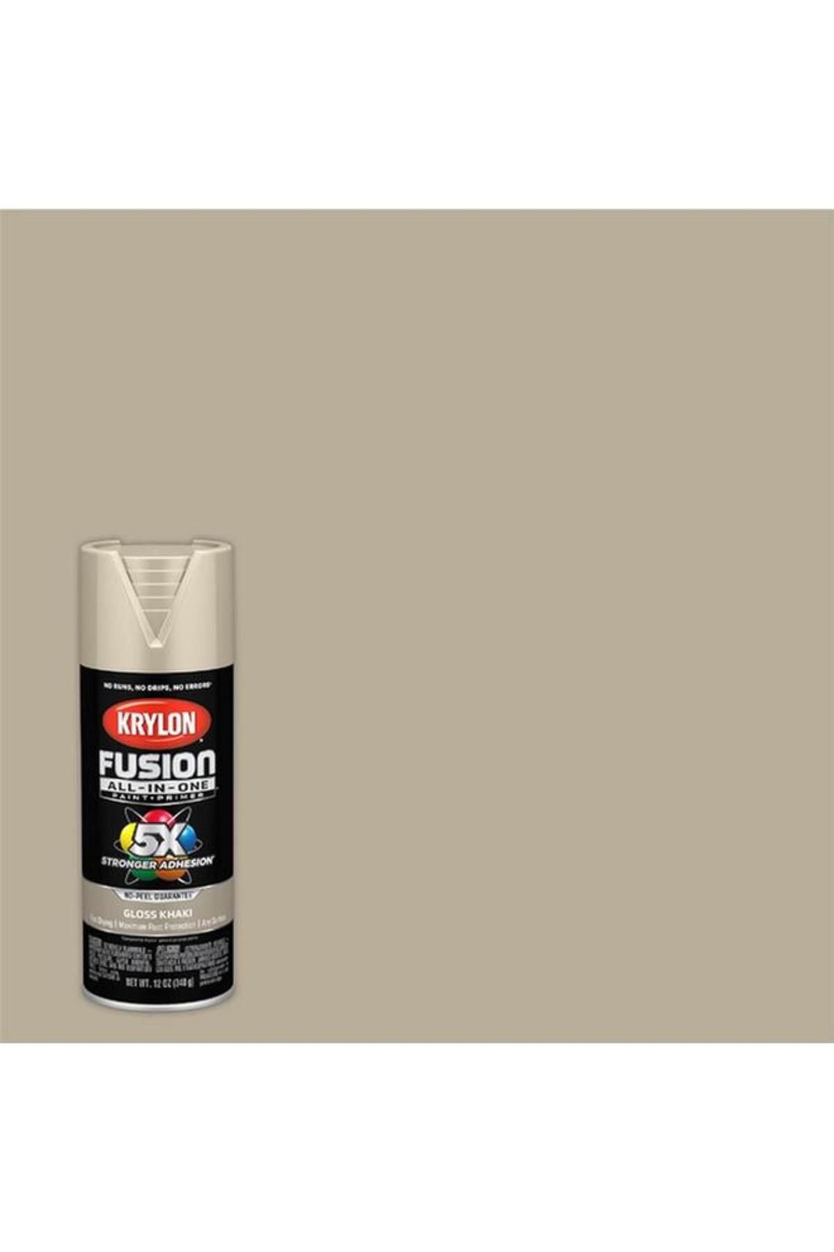 Generic-KRYLON Rust Resistant Fusion All-In-One Spray Paint and Primer Khaki 12oz K02713007 3