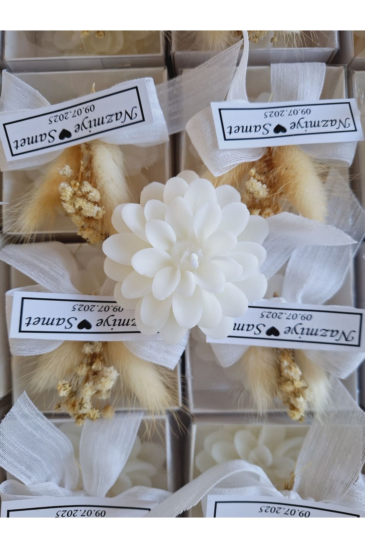 Yakamoz Style LOTUS mum hediyelik soz,nişan,nikah hediy3si 20 adet