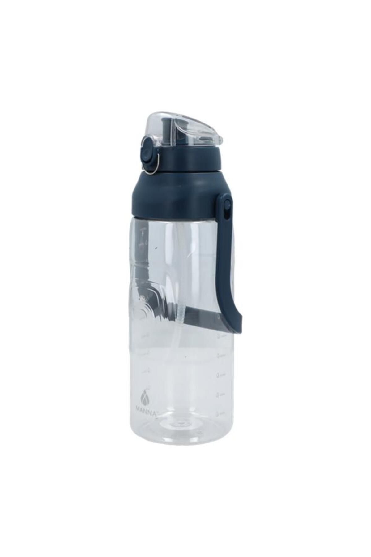 Generic-MANNA Chugger XL BPA-Free Water Bottle with Handle Clear and Dark Blue 2 Liter 3