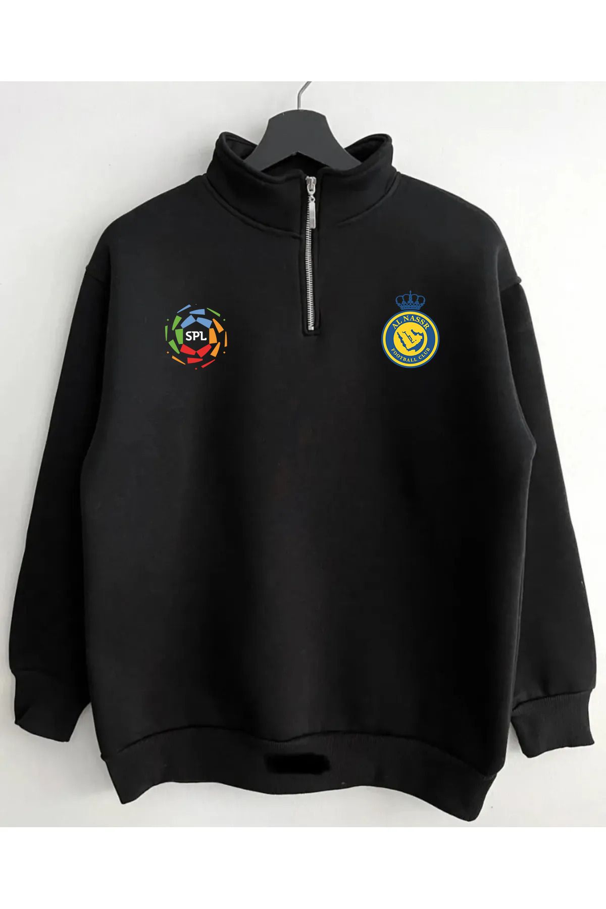 Pisa Art Al-Nassr Suudi Arabistan Pro Lİgi Özel Tasarım Yarım Fermuarlı Sweat