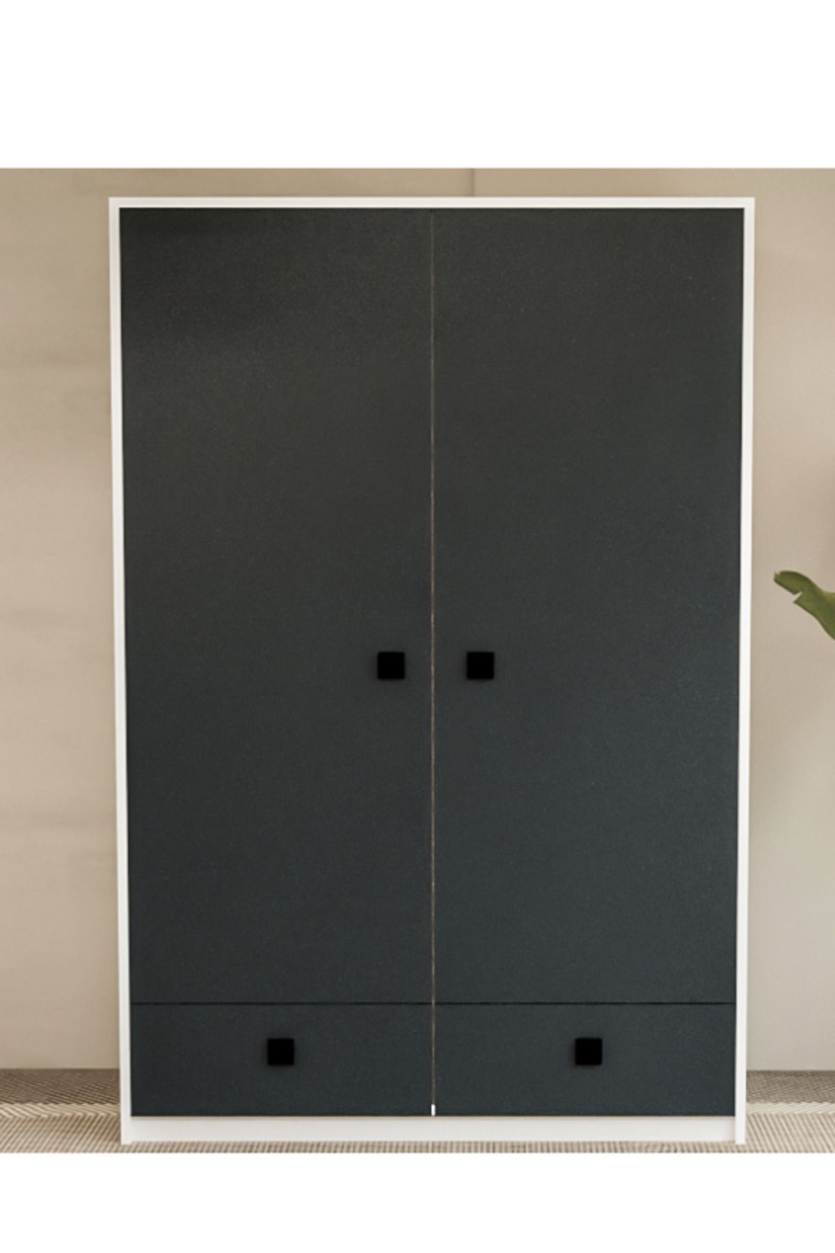 Nitro Furniture Niel 2 Kapaklı Çok Amaçlı Gardırop 120 cm – Ceviz/Beyaz veya Antrasit NL120
