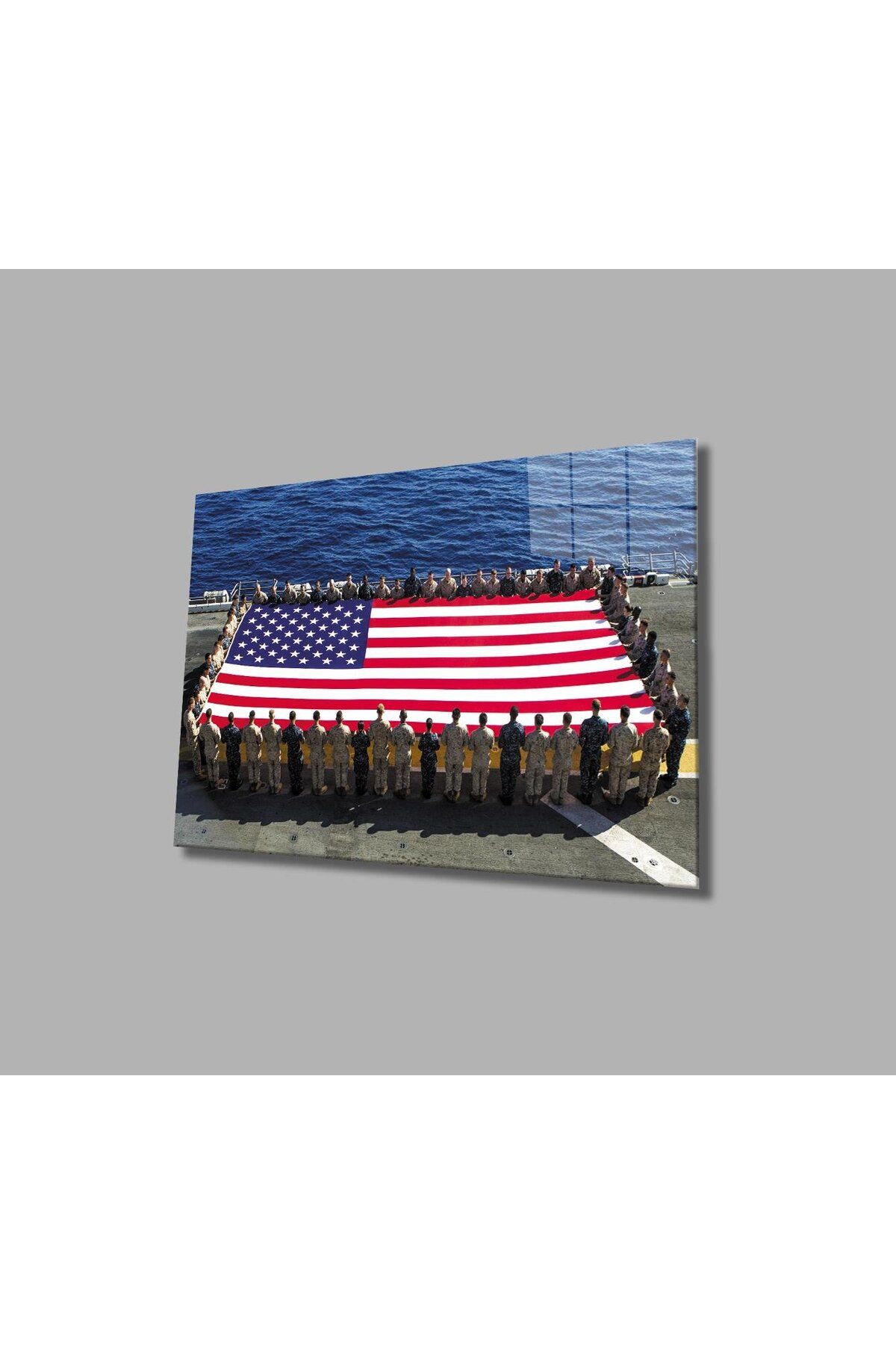 idealizbiz Amerika Bayrağı Cam Tablo 4mm Dayanıklı Temperli Cam , American Flag Glass Wall Art