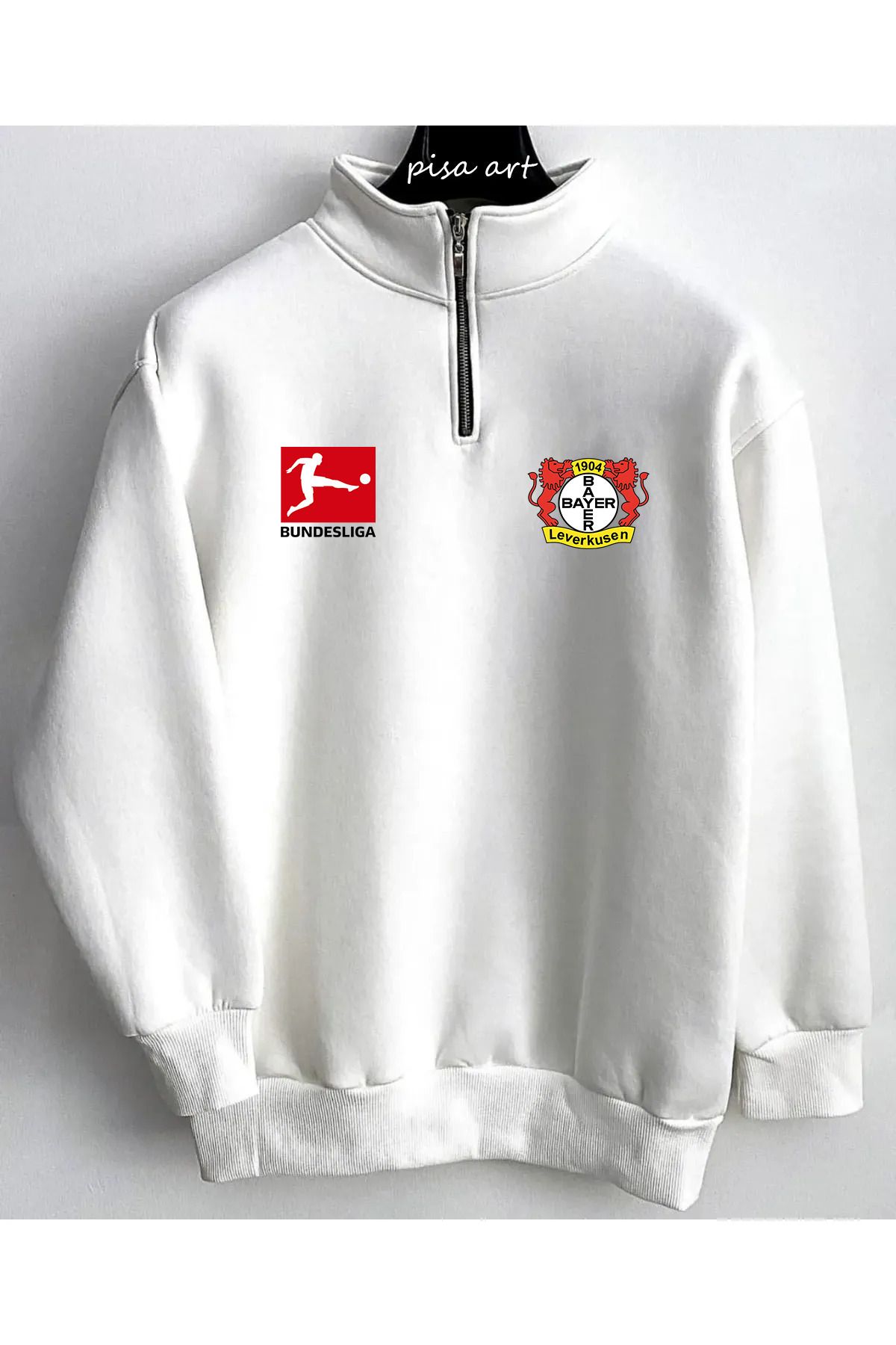 Pisa Art Bayer Leverkusen X Bundesliga Özel Tasarım Yarım Fermuarlı Sweatshirt