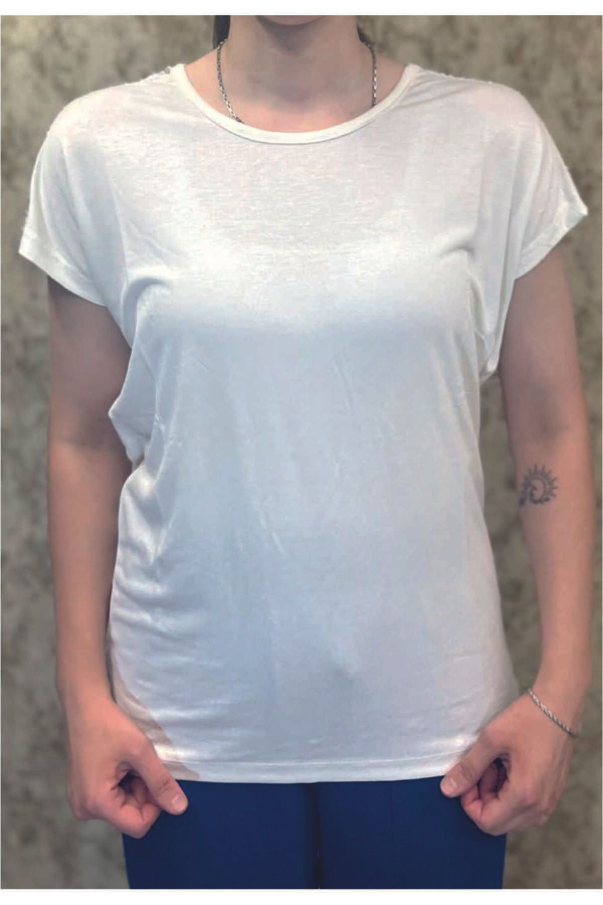 MAK t-shirt Metal Boncuk Beyaz