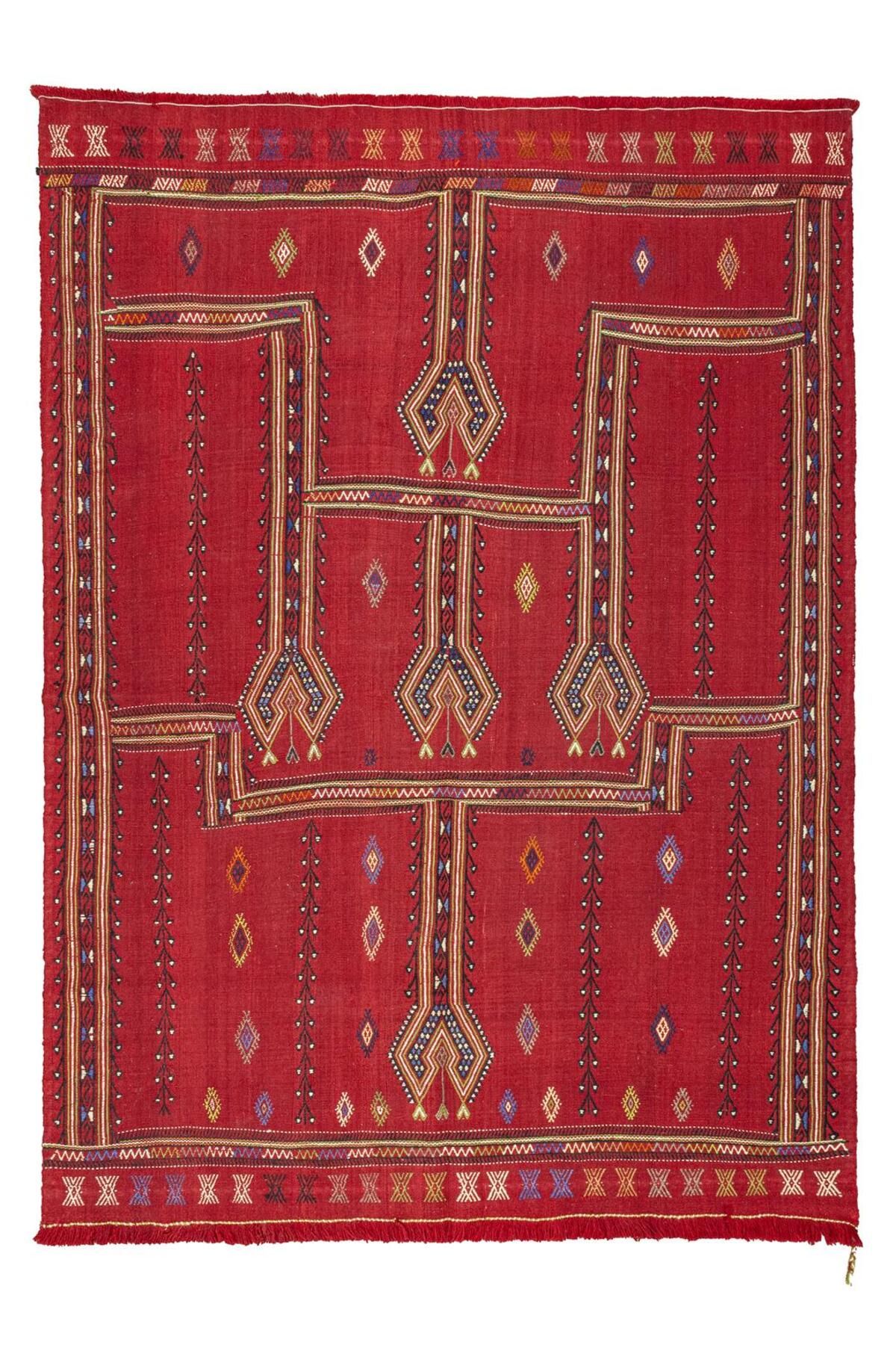 Soho Antiq Birgos Anahtar Motifli Yün Kilim 164x225 cm