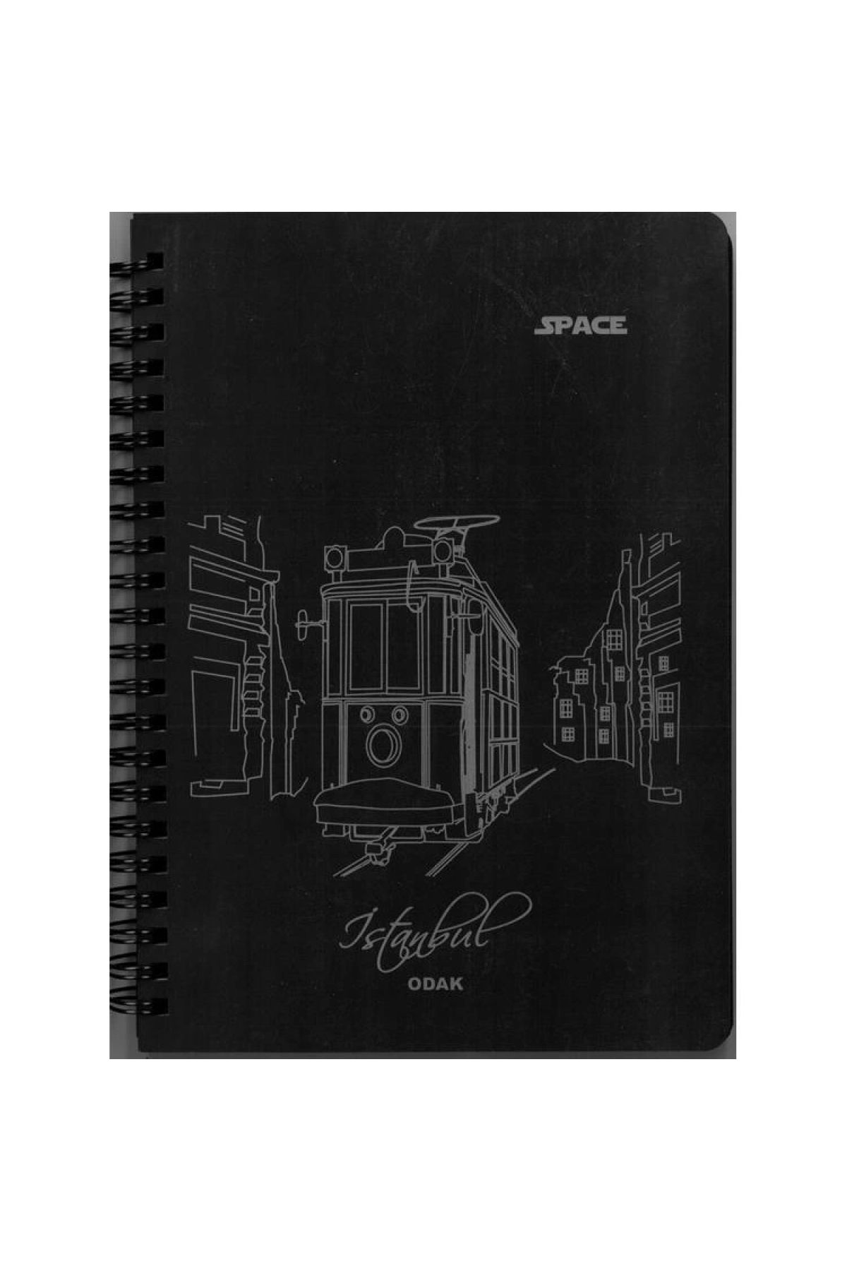 Odak 777-206a Space 14x20 Spiralli Pp Kapak Siyah Yaprak Çizgisiz Defter 60 Yp