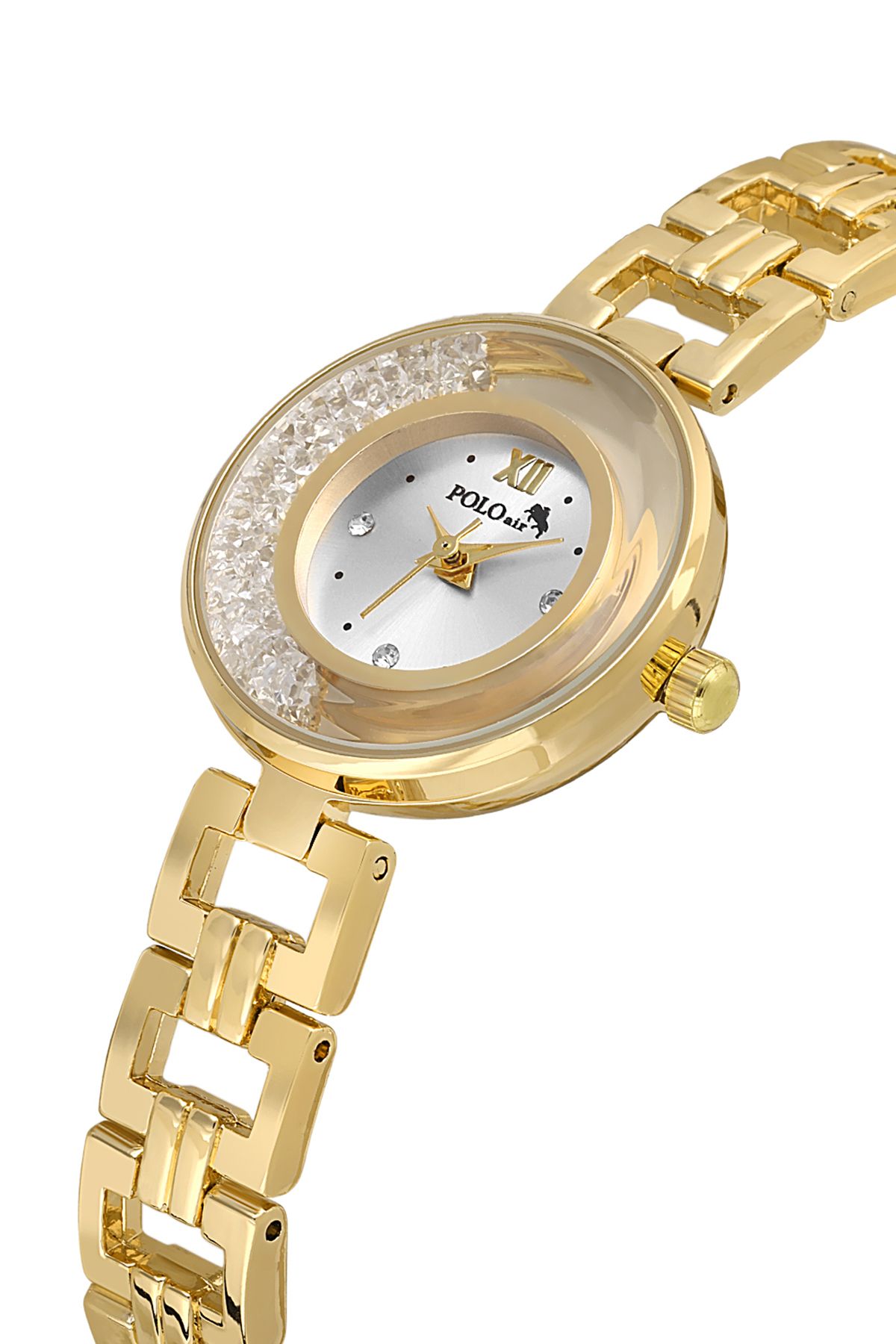 Polo Air Lüx Taşlı Zincir Kordon Kadın Kol Saati Gold Renk PL-1539B1x