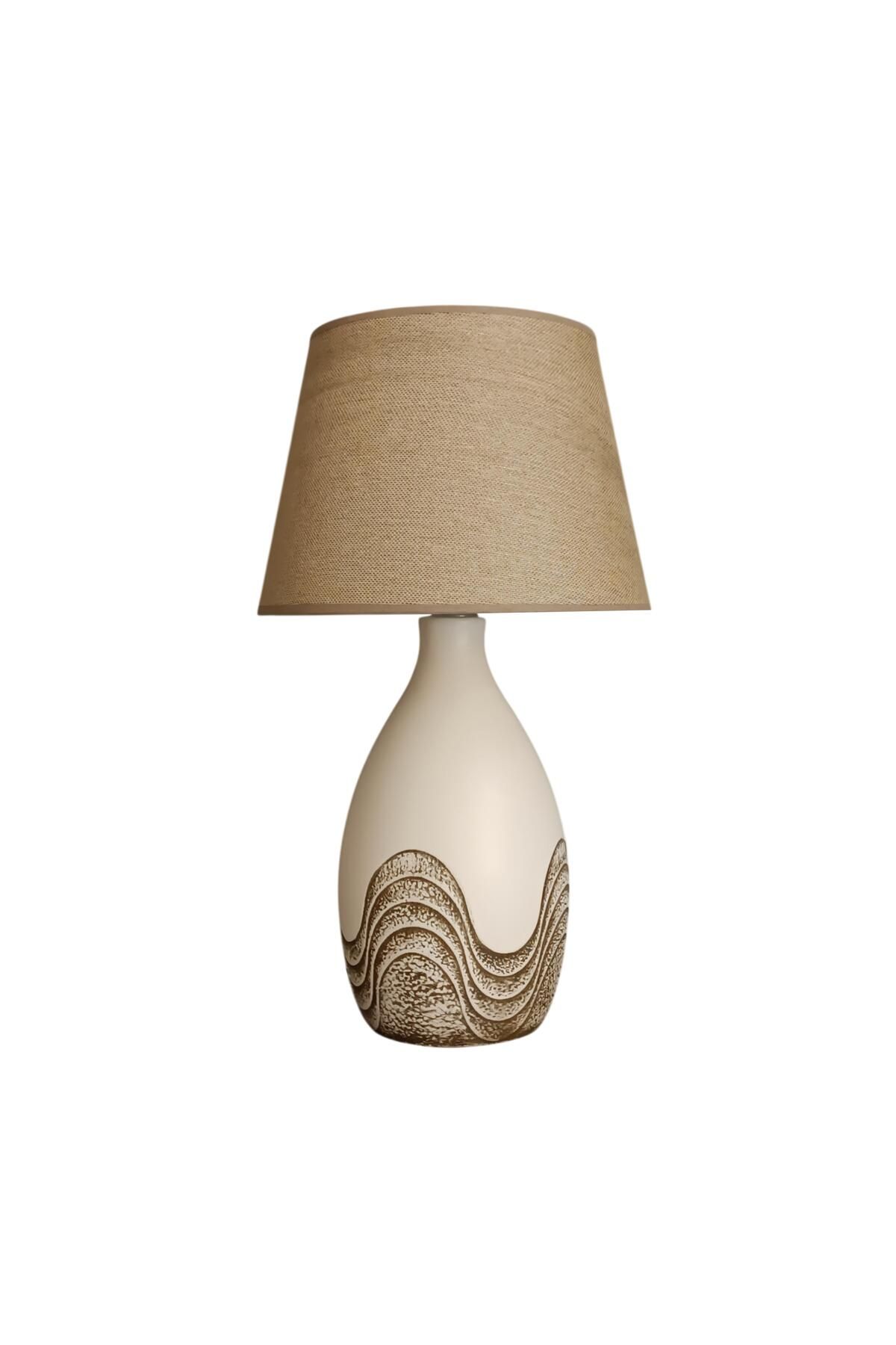 Bahar Aydınlatma Wave Krem Abajur