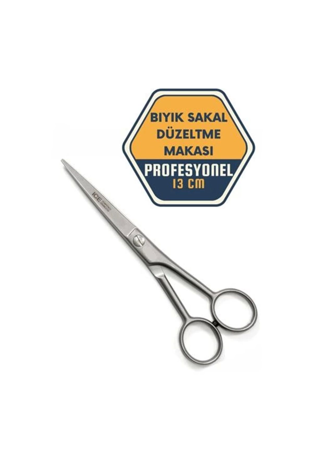 NZM TİCARET Berber Kuaför Kesim Bıyık Sakal Düzeltme Makası 13.5 Cm