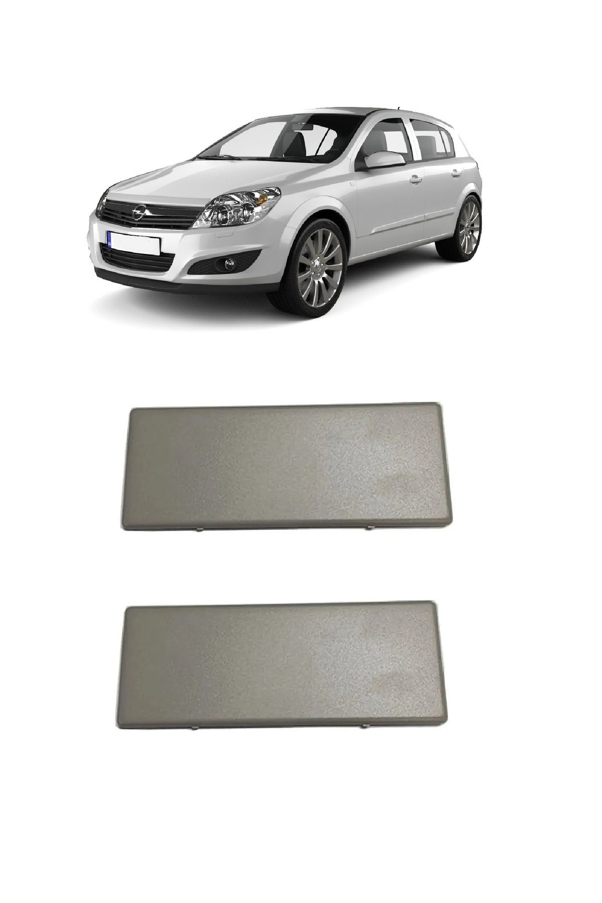 CMEPARTS Opel Astra H Hb & Sedan 2004-2013 Uyumlu Gri Güneşlik Makyaj Ayna Kapağı Sağ Sol Takım 2 Adet