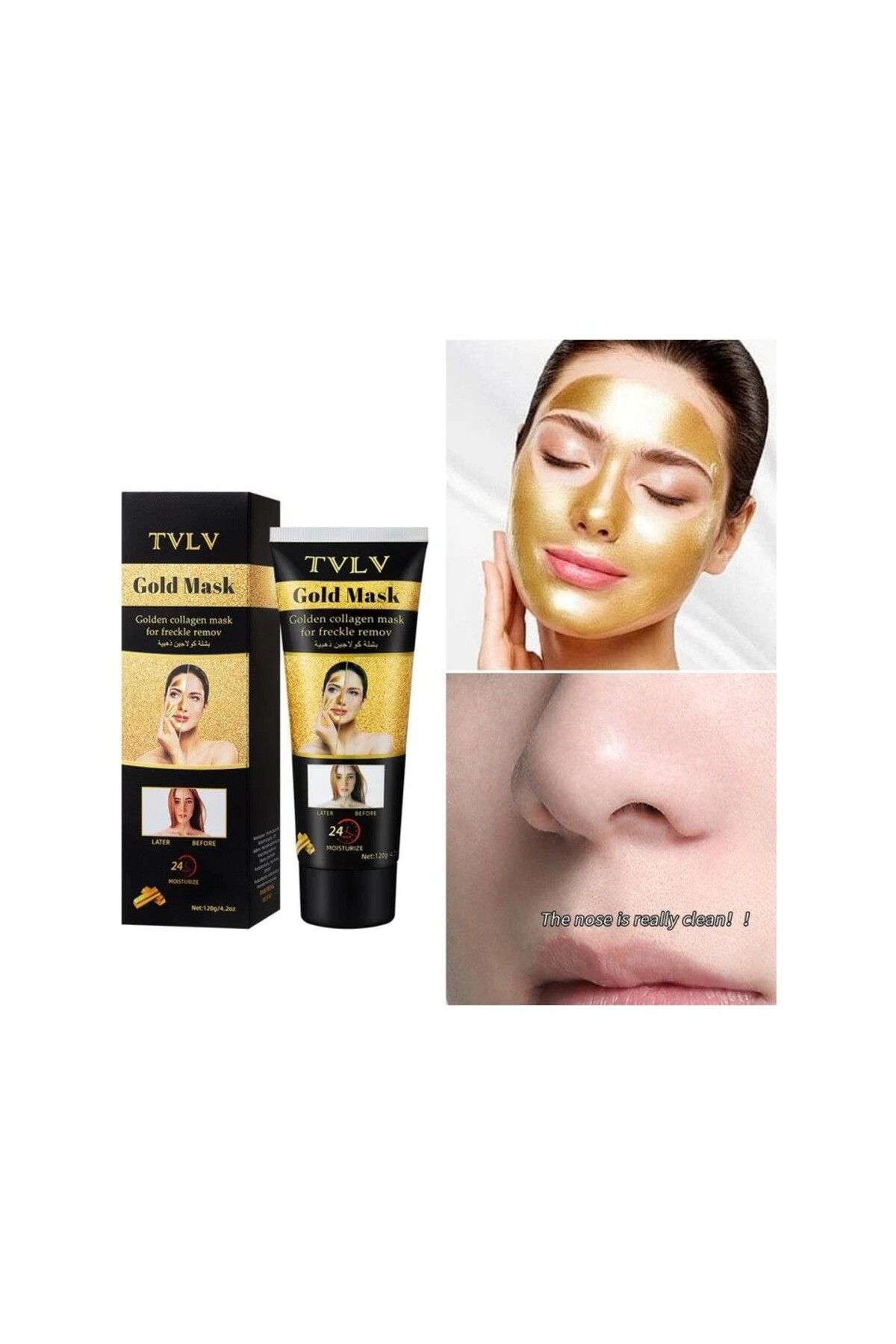 Tvlv Gold Mask Tvlv Leke Karşıtı Ve Yoğun Nemlendirici Altın Kolajen Yüz Maskesi 120g