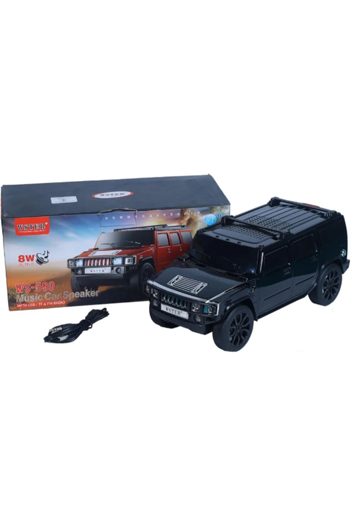 Aydoganticaret44 WS590 Model Jeep Araba Tws Müzik Çalar Kolon Bluetooth Hoparlör 8 Watt Sd Kart USB siyah