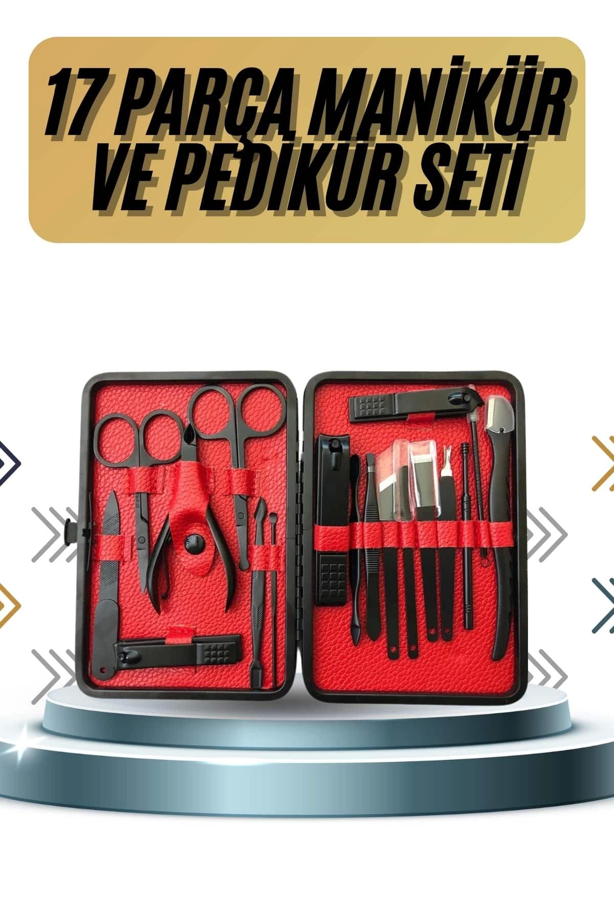 ÖYKÜ VE YİĞİT 17 Parça Manikür Pedikür Seti El Ayak Bakım Seti Tırnak Makası Törpü
