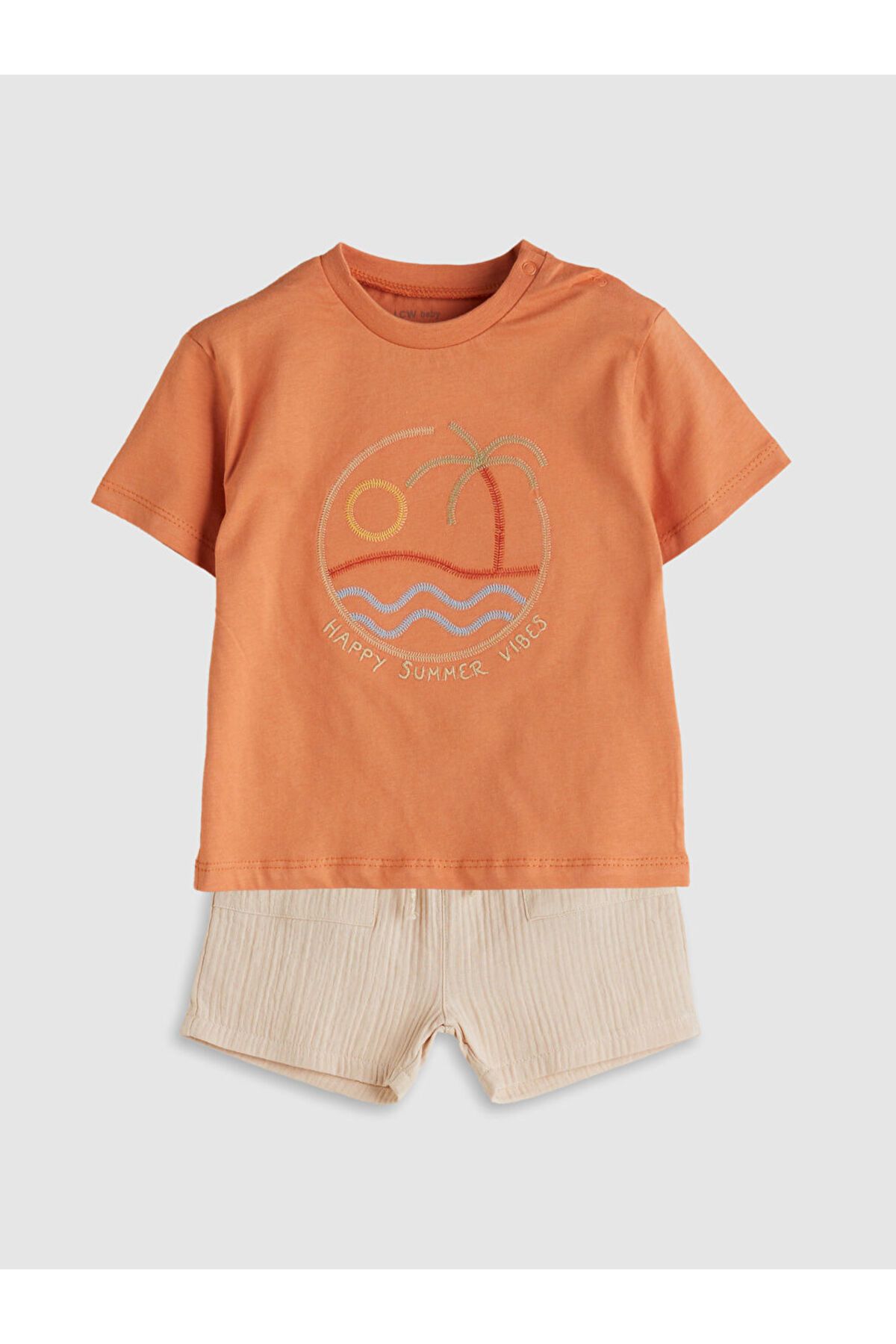 LC Waikiki Yeni Sezon Baskili Erkek Bebek Tisort ve Sort 2'li - S5GA35Z1
