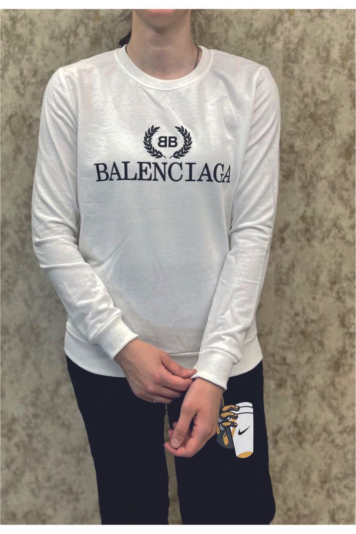 MAK Sweatshirt baskılı beyaz