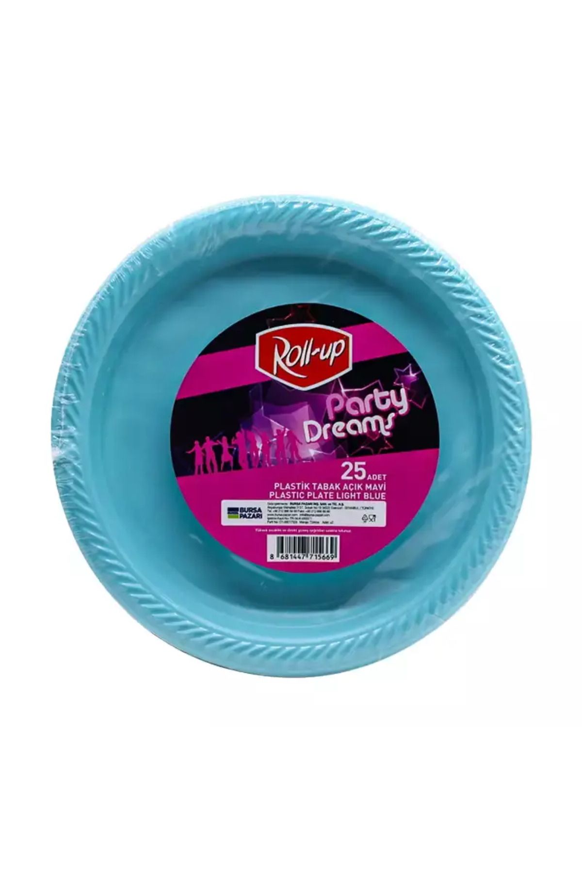 Roll-Up Roll Up Party Dreams Mavi Plastik Tabak 25li