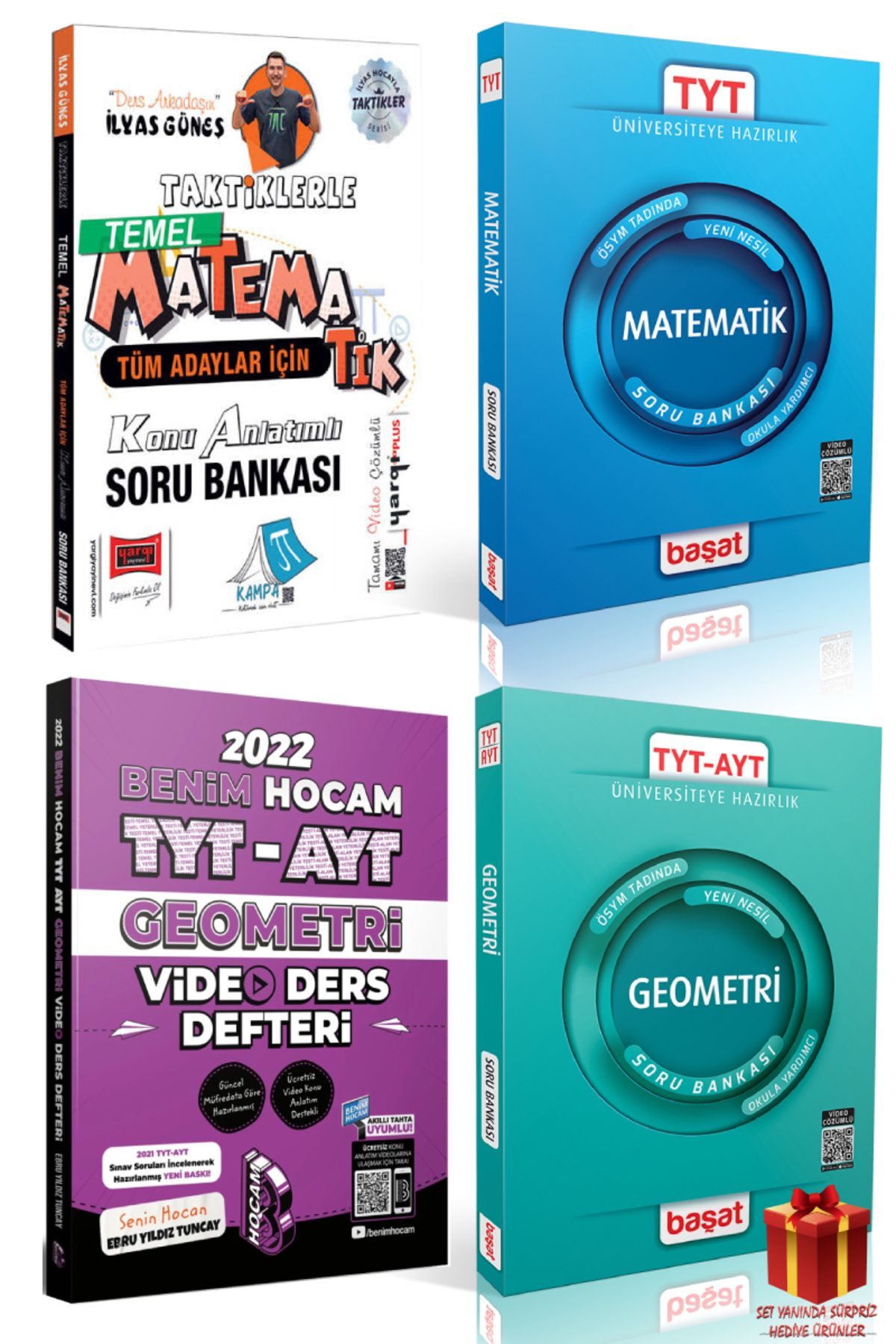 Yargı Yayınları Taktiklerle Temel Matematik Konu Anlatımlı Soru Bankası İlyas Güneş+TYT Matematik SB+Geometri