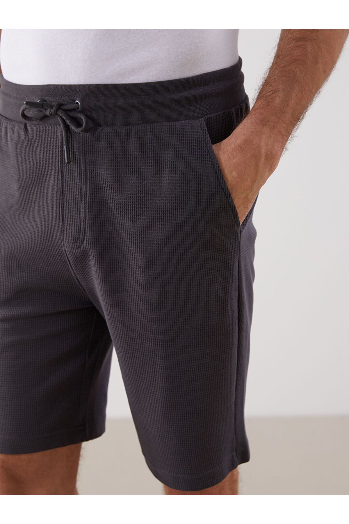 LC Waikiki-Ανδρικό σορτς Anthracite Standard Fit 3
