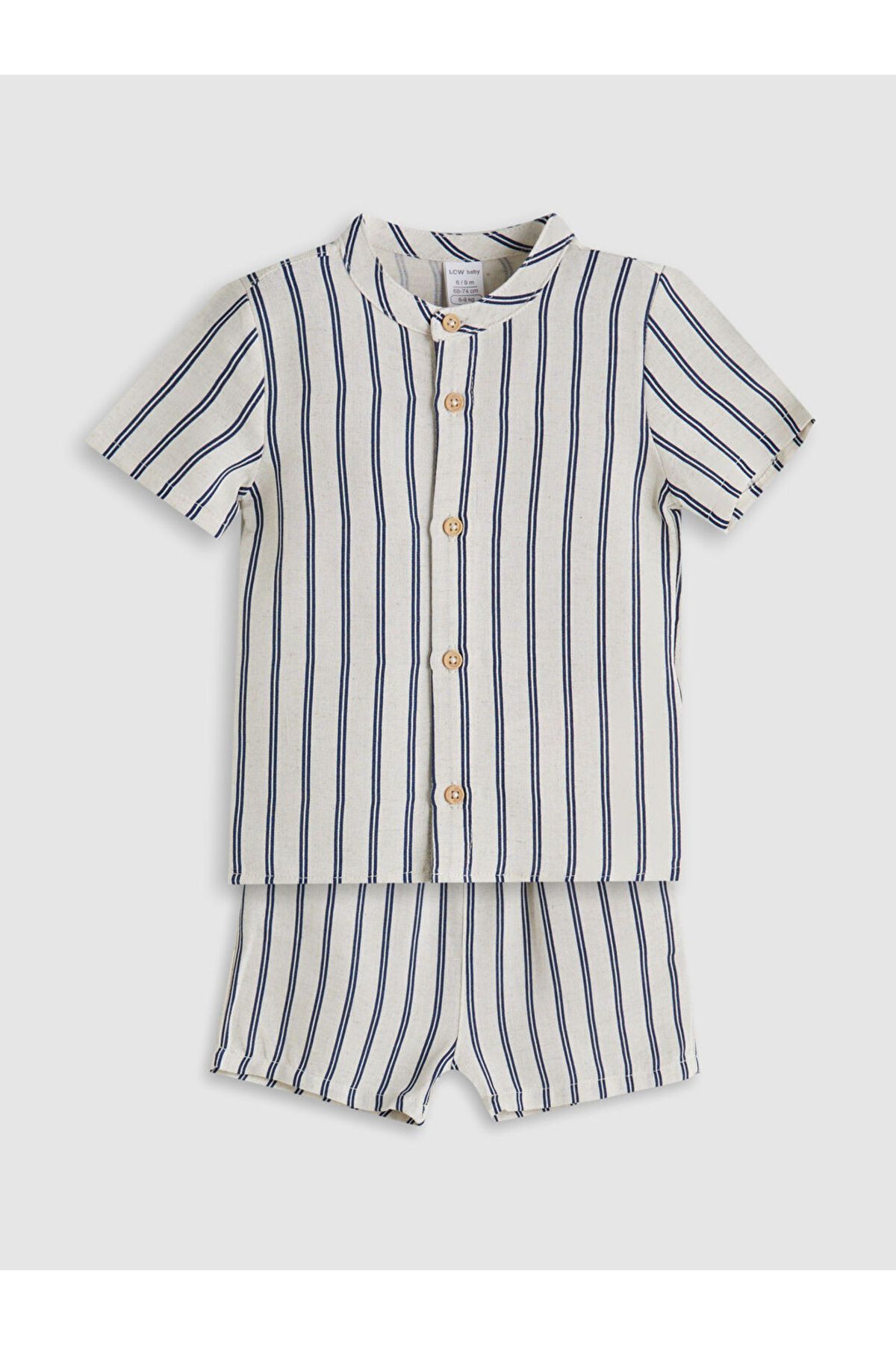 LC Waikiki Yeni Sezon Cizgili Erkek Bebek Gomlek ve Sort 2'li - S5FT27Z1