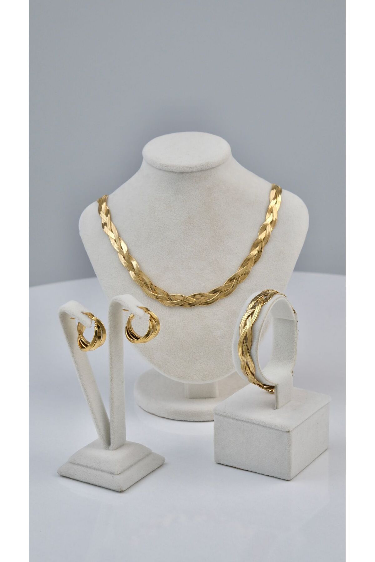 Tasarım Gold Örgü Çelik Seti