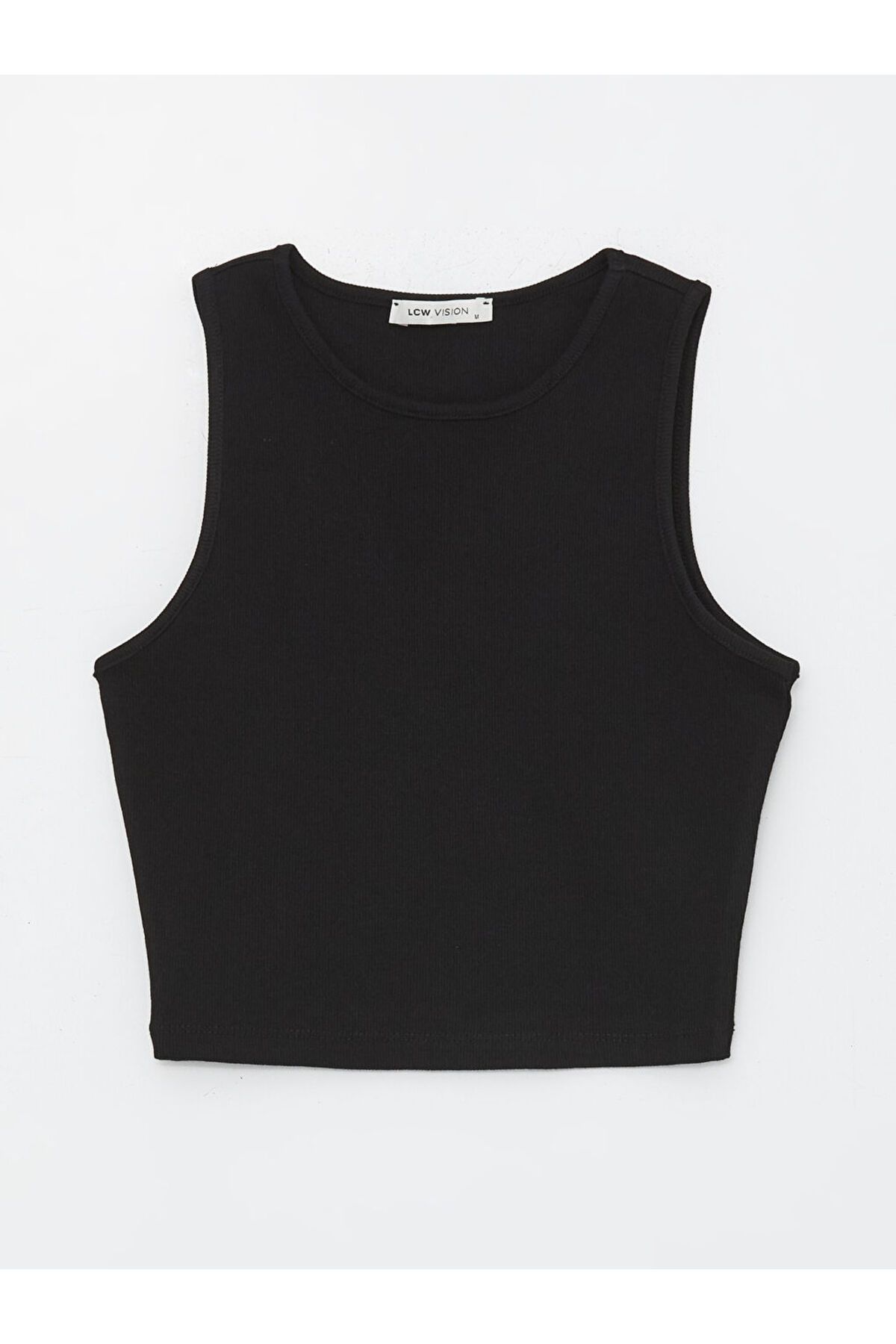 LC Waikiki Yeni Sezon Kadin Bisiklet Yaka Duz Crop - S44558Z8