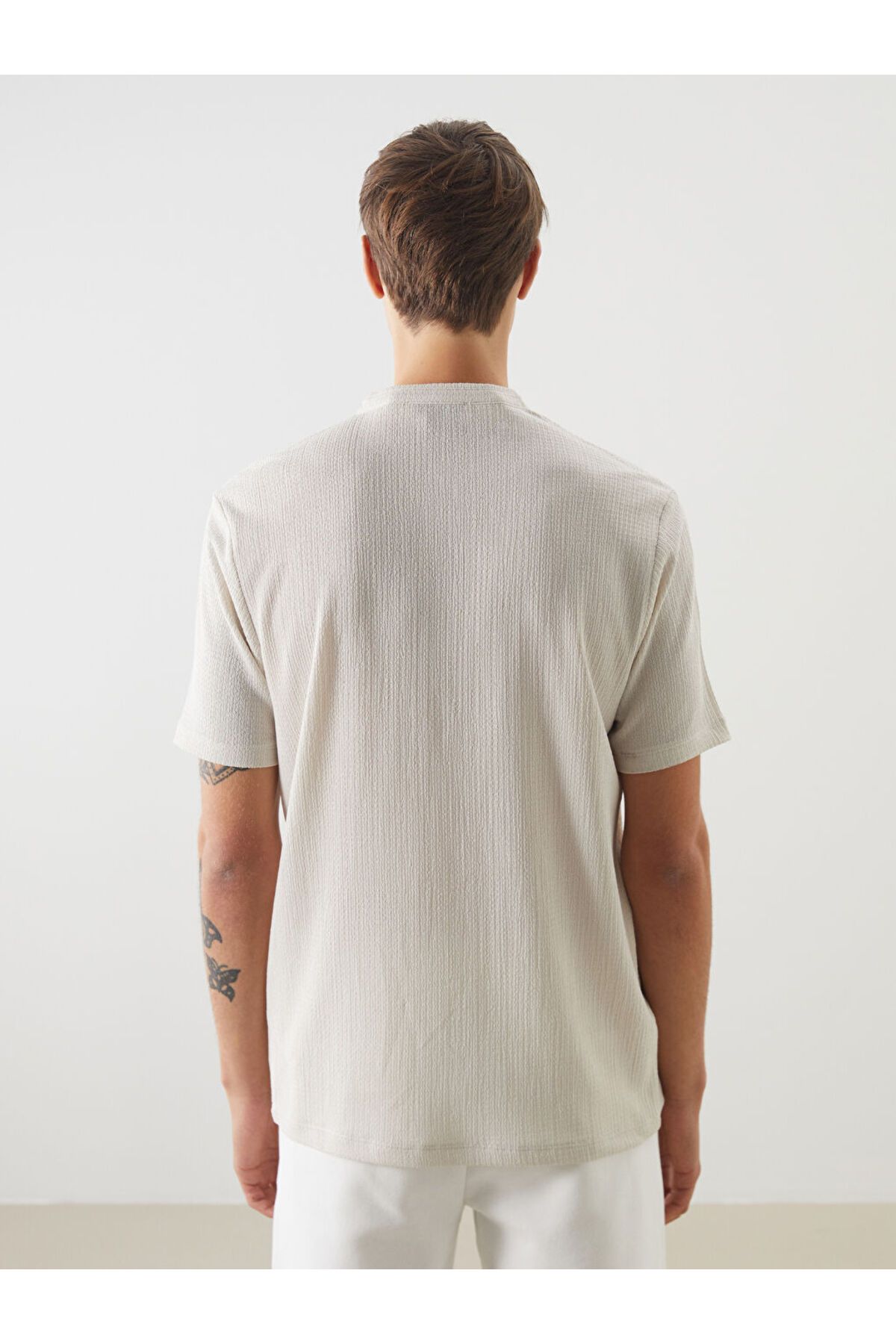 LC Waikiki-Νέα σεζόν Judge Collar Patterned Buttoned Ανδρικό Tisort με υφή - S5G417Z8 4