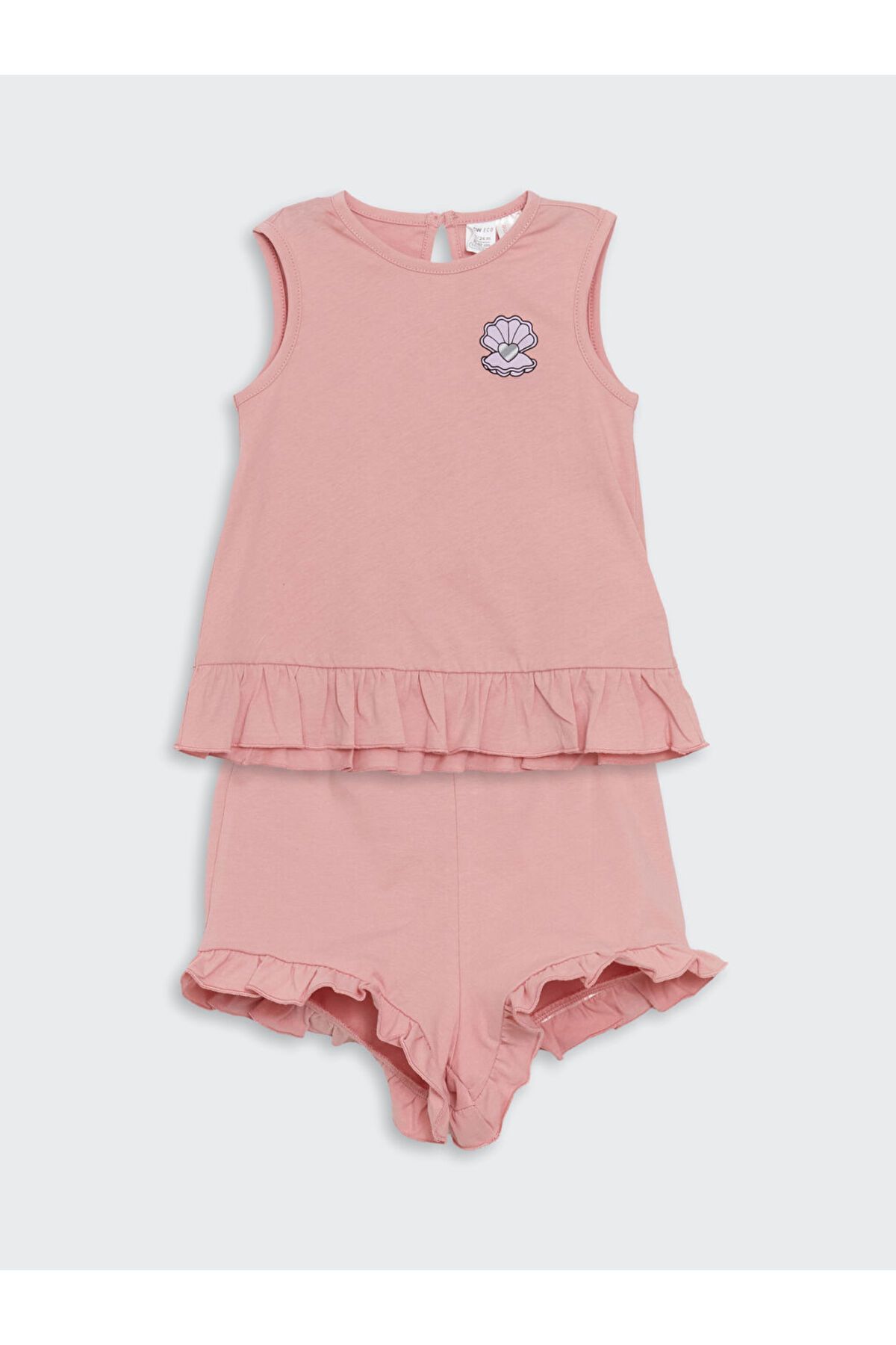 LC Waikiki Yeni Sezon Bisiklet Yaka Kiz Bebek Bluz ve Sort 2'li - S5LS41Z1