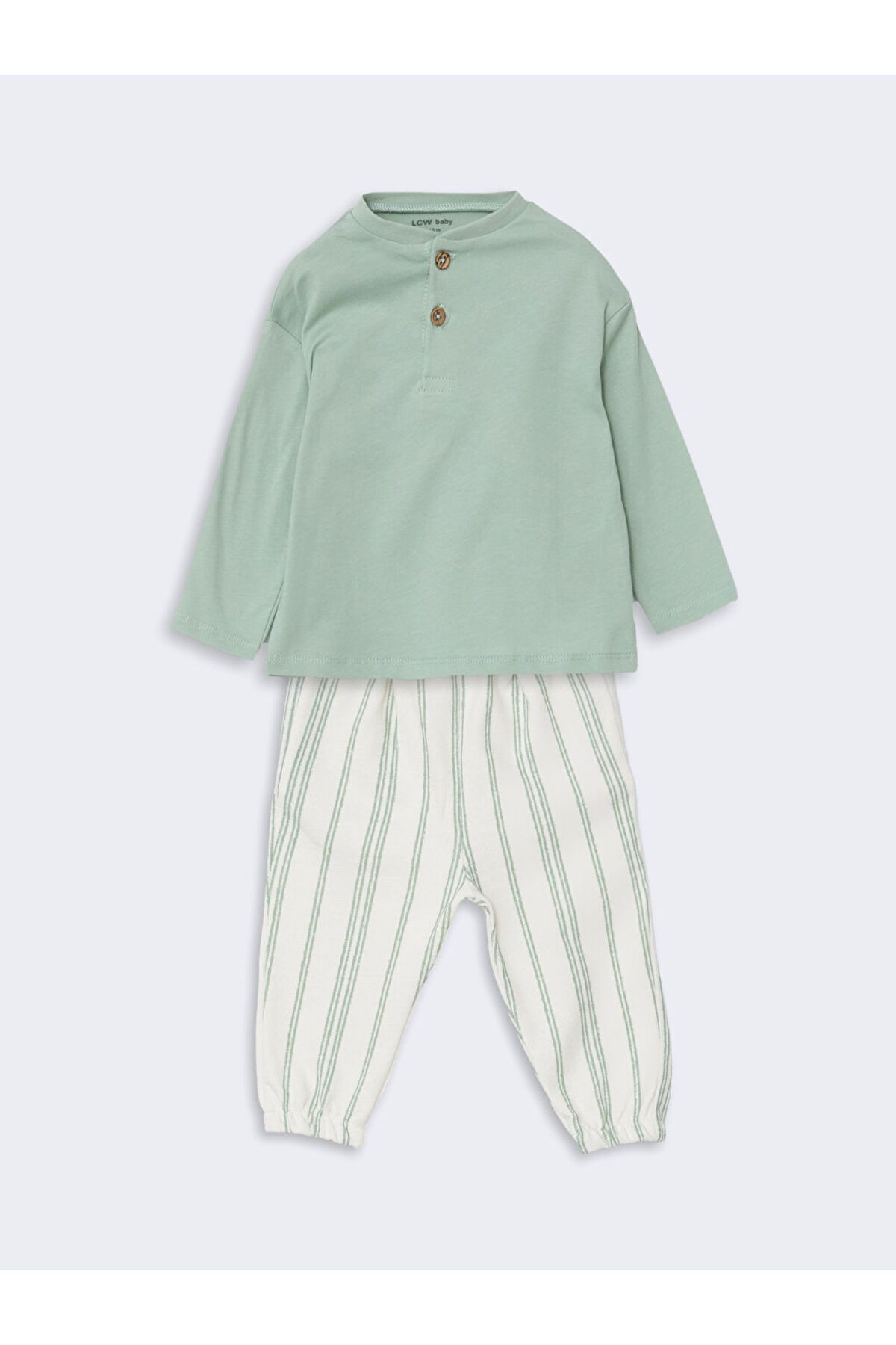 LC Waikiki Yeni Sezon Yakasi Dugmeli Erkek Bebek Tisort ve Pantolon 2'li - S5DS71Z1