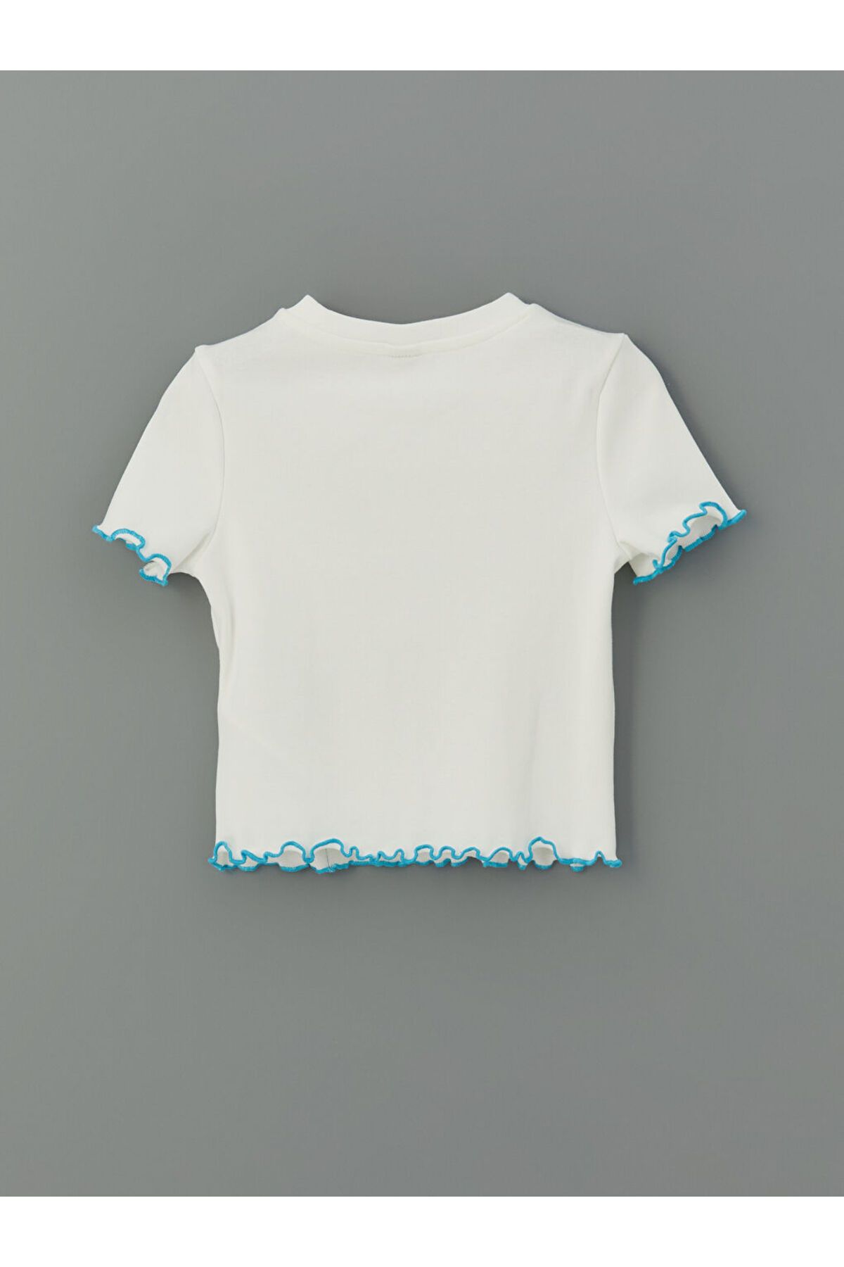 LC Waikiki Yeni Sezon Bisiklet Yaka Kiz Cocuk Crop Tisort - S5JQ11Z4