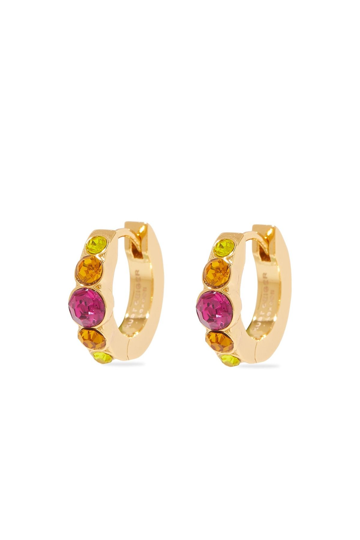 Kurt Geiger Gem Huggie Hoops 1.5x1.5 cm Renkli Küçük Halka Küpeler, Şık ve Zarif Tasarım