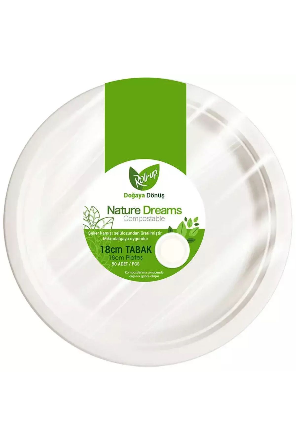 Roll-Up Roll Up Nature Dreams Doğa Dostu Karton Tabak 18 Cm 50li