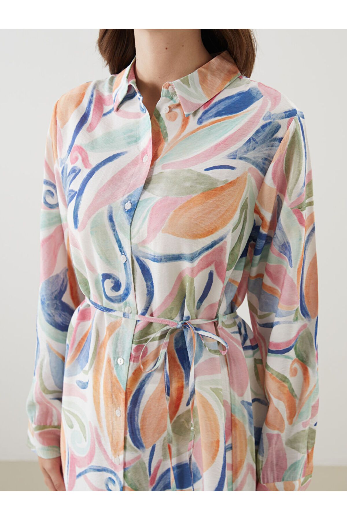LC Waikiki Yeni Sezon Desenli Oversize Kadin Gomlek Tunik - S5KF85Z8