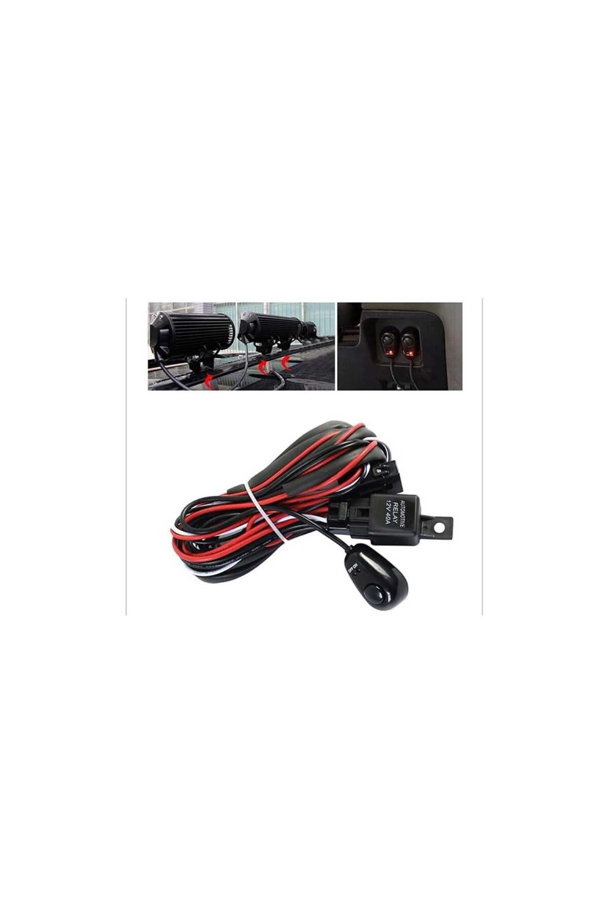 AUTOREY-Wiring Installation with Button and Relay, for Led Projector and Led Bar 1