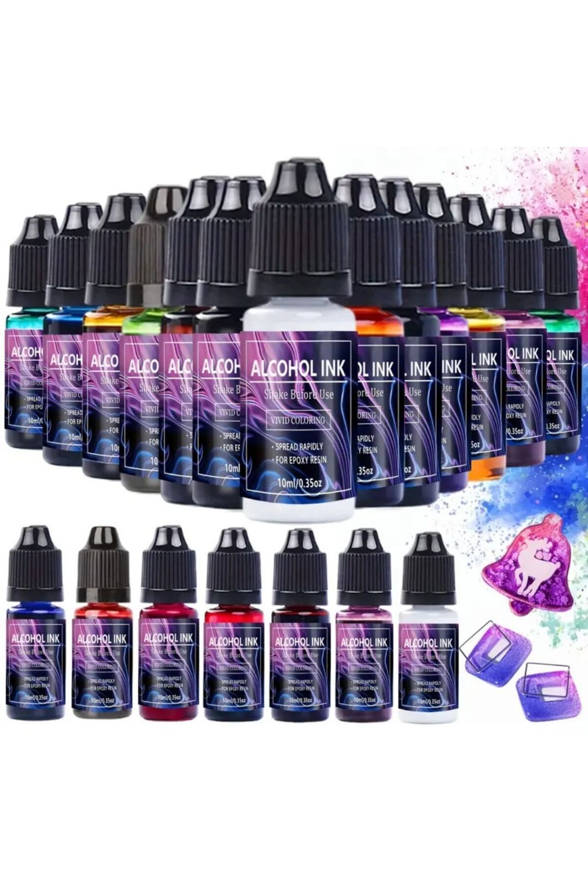 MASTRO Art Alkol Mürekkep Seti, Yüksek Pigment alkol ink Resinart ve Yupo Çalışmaları İçin 22'li Set