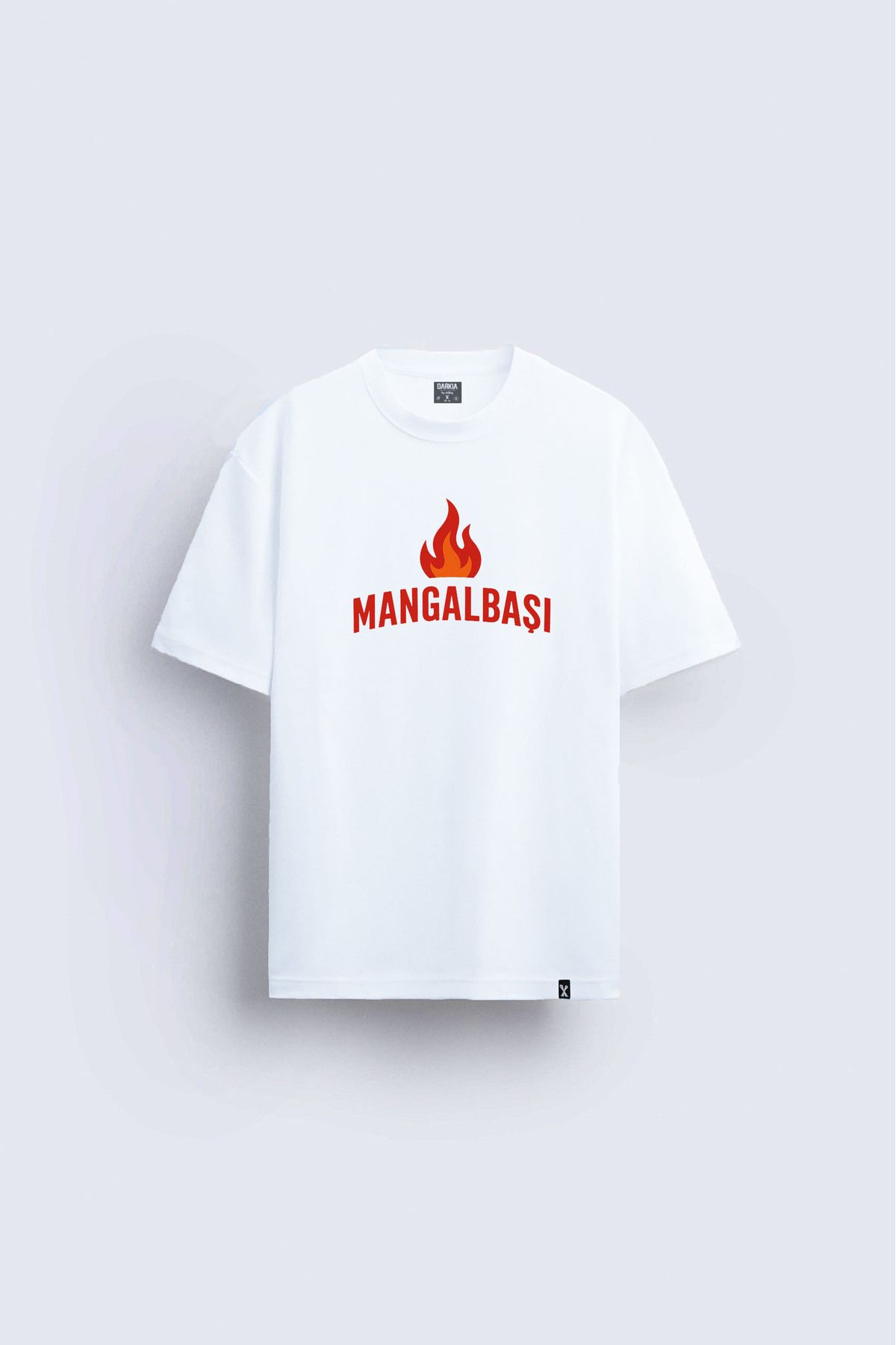 sielta Espirili Mangal Başı Yazısı Baskılı Unisex Kadın Erkek Bisiklet Yaka T-shirt Tişört