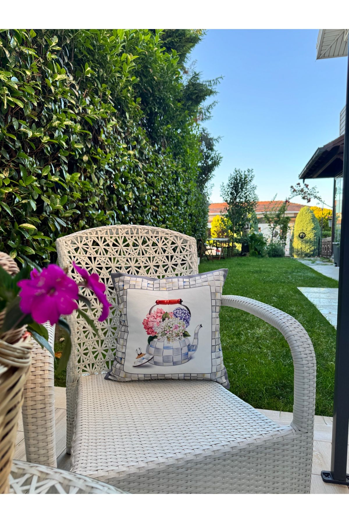 Merve Kaymakcı GRİ DAMA DESENLİ UYUMLU KIRLENT KILIFI