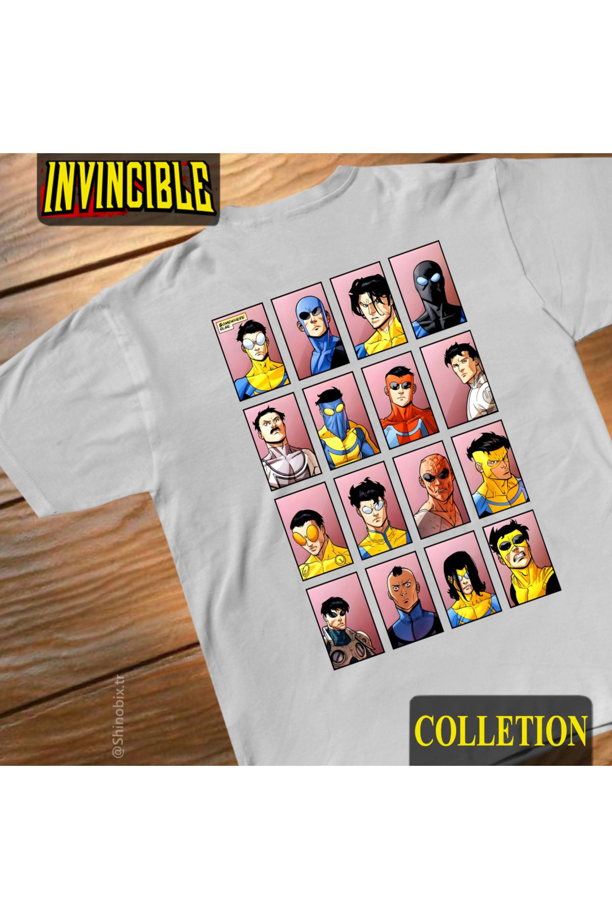SHINOBIX Invincible Comic Invincible Varyasyonları Baskılı Oversize T-Shirt