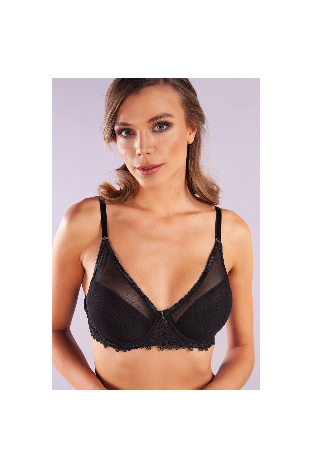 Marsilyan Golshan Gapara Big size Plunge Bra, Siyah Konforlu ve Şık Sütyen