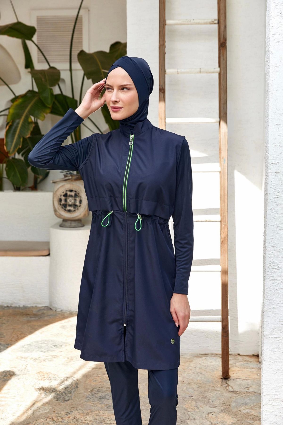 Modafiks Rozamay 3314 Rio Uzun Kollu Tesettür Mayo - Lacivert - XL